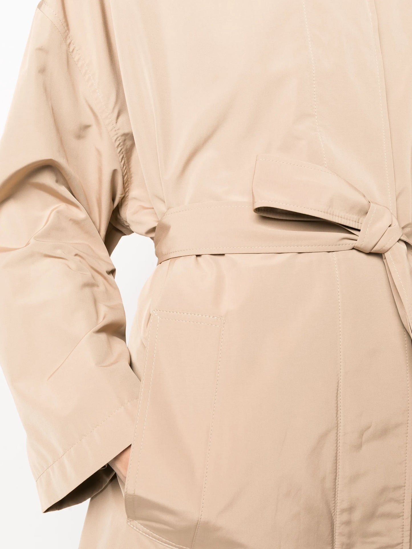 belted-waist trench coat
