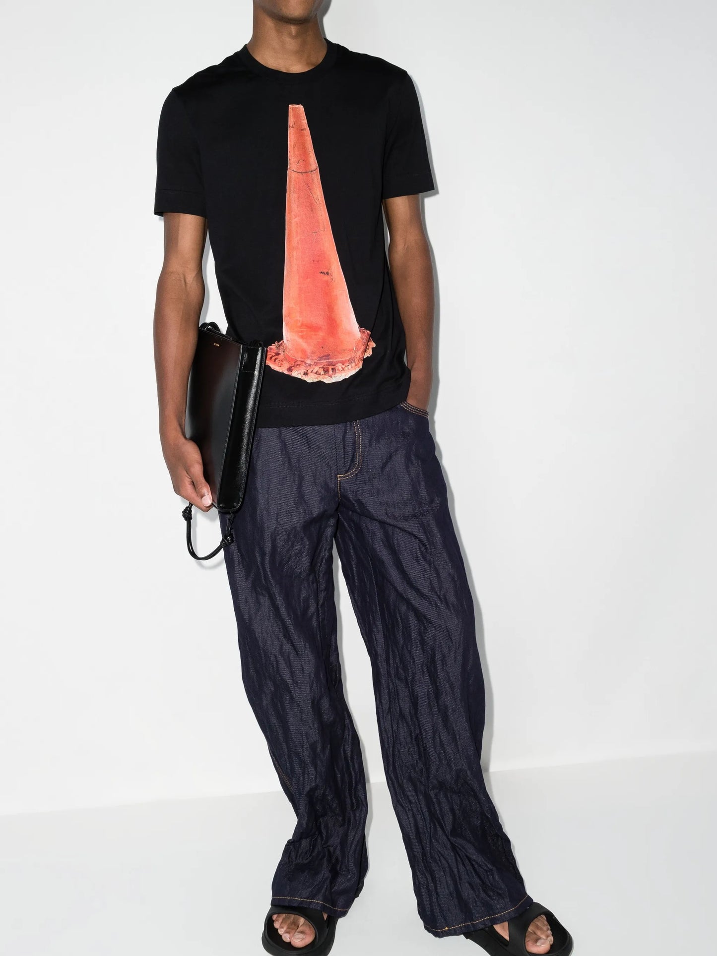 cone-print T-shirt