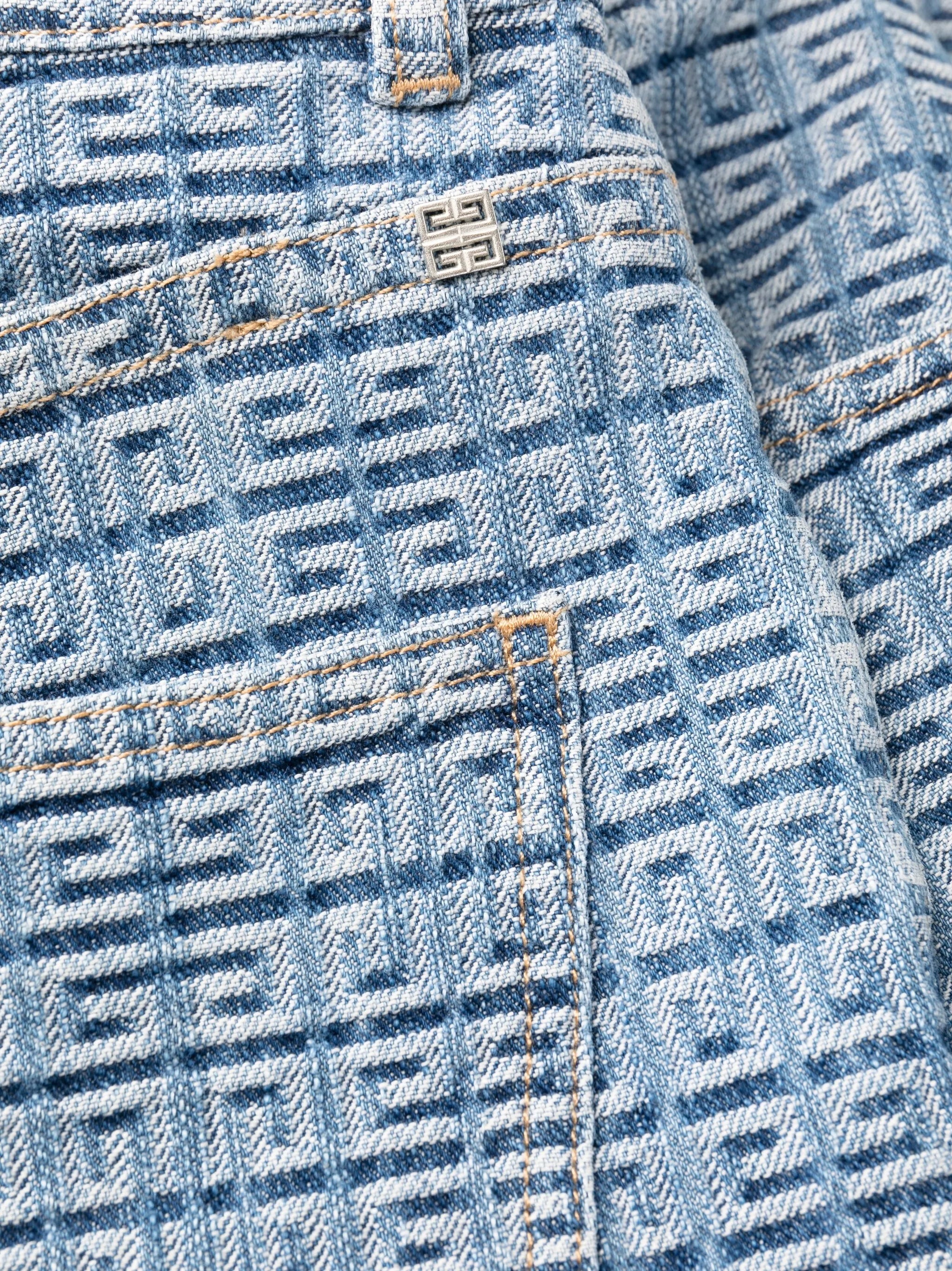 4G motif slim-fit jeans