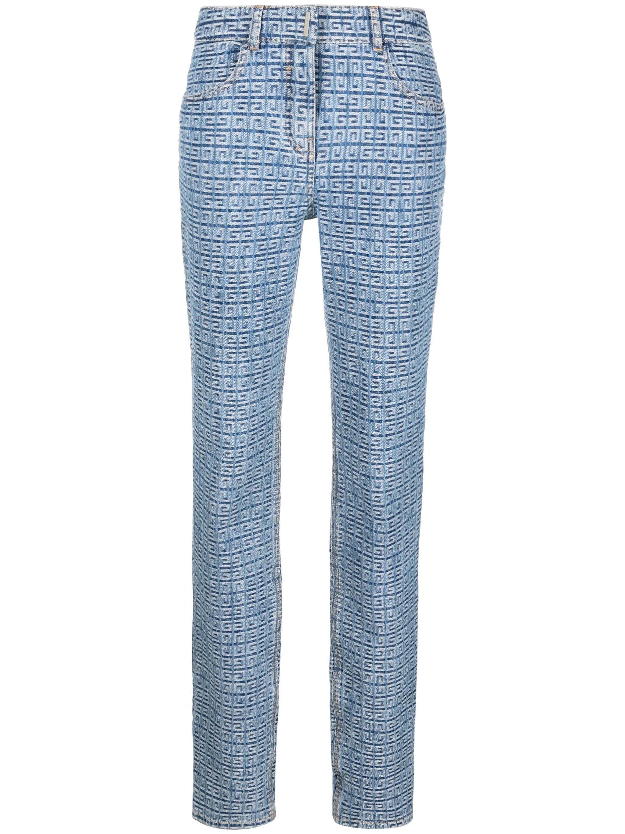 4G motif slim-fit jeans