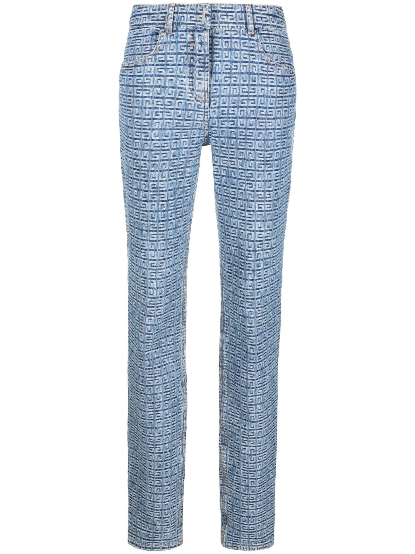 4G motif slim-fit jeans