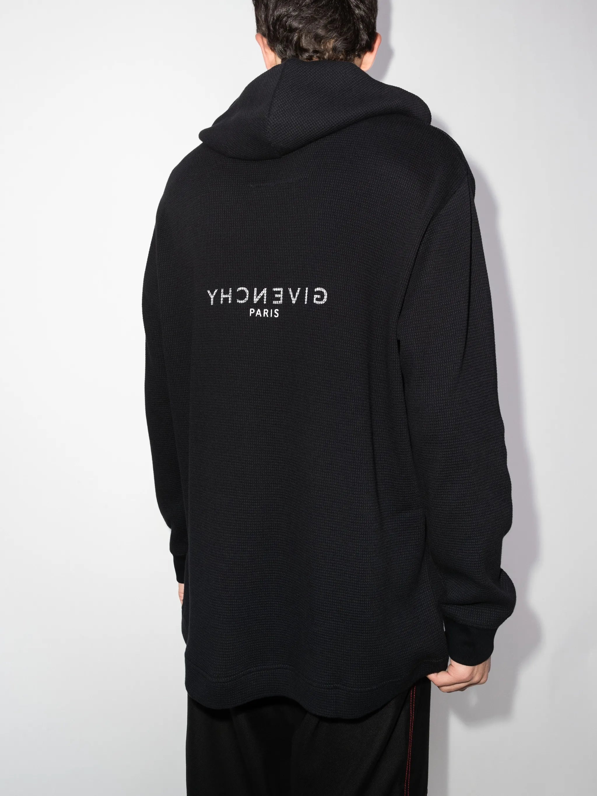 logo print drawstring hoodie
