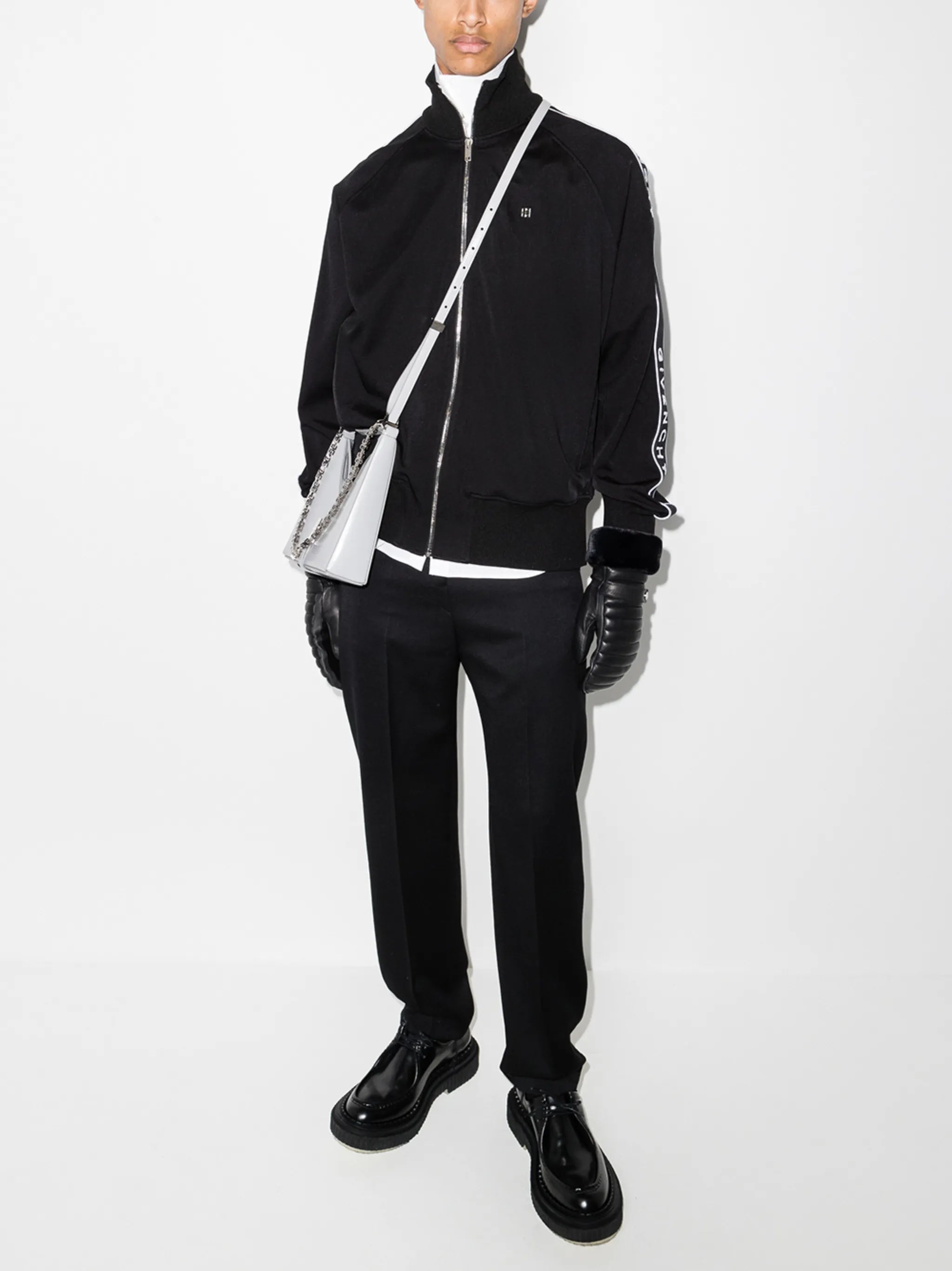 logo tape zipped jacket
