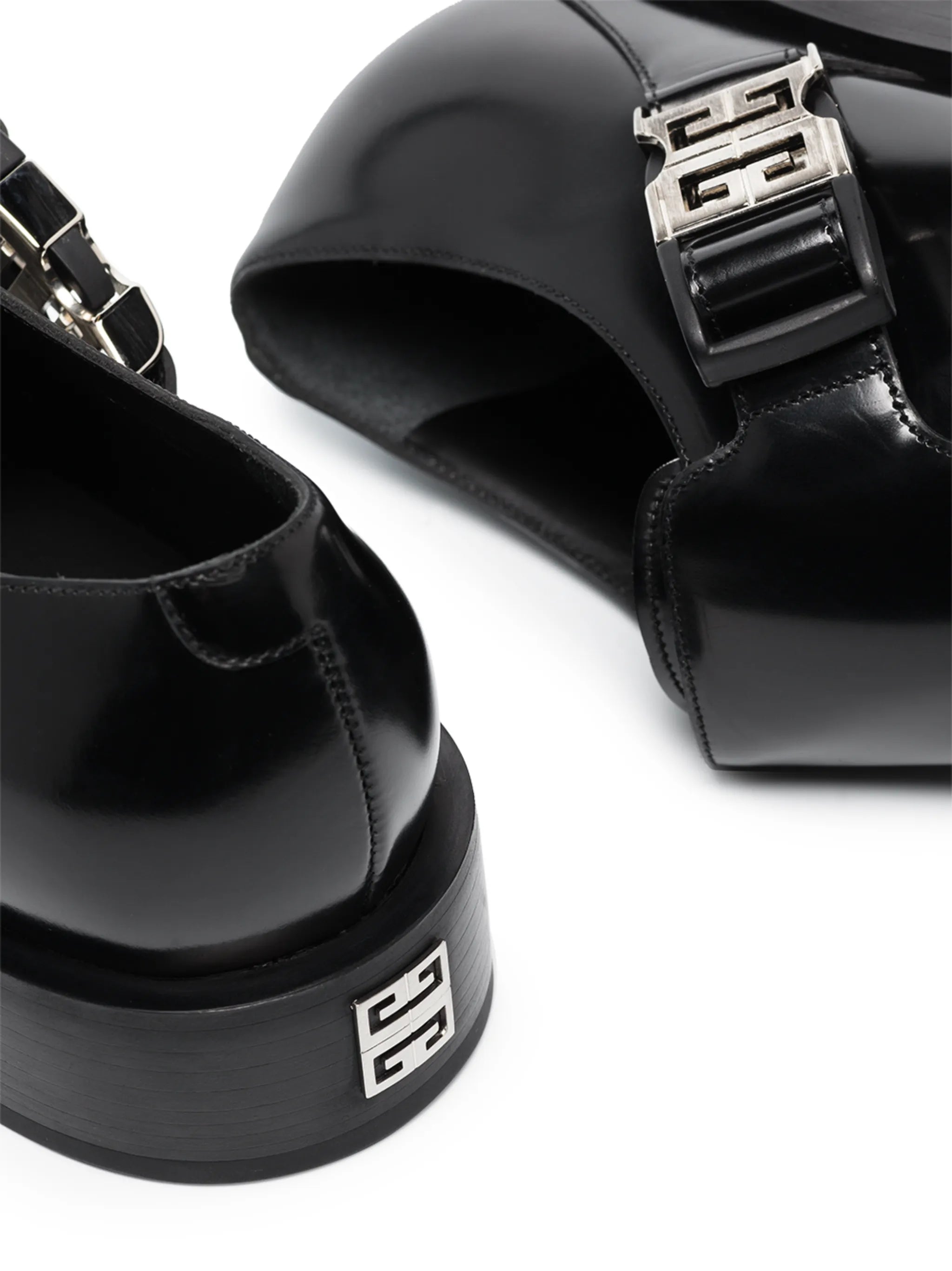 logo-buckle monk shoes