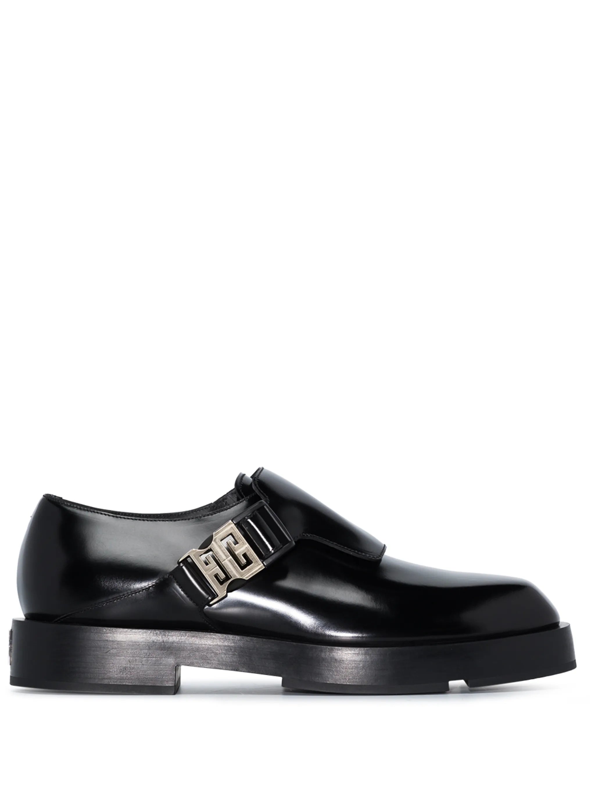 logo-buckle monk shoes