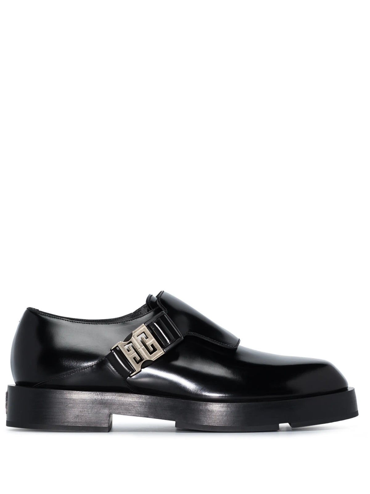 logo-buckle monk shoes