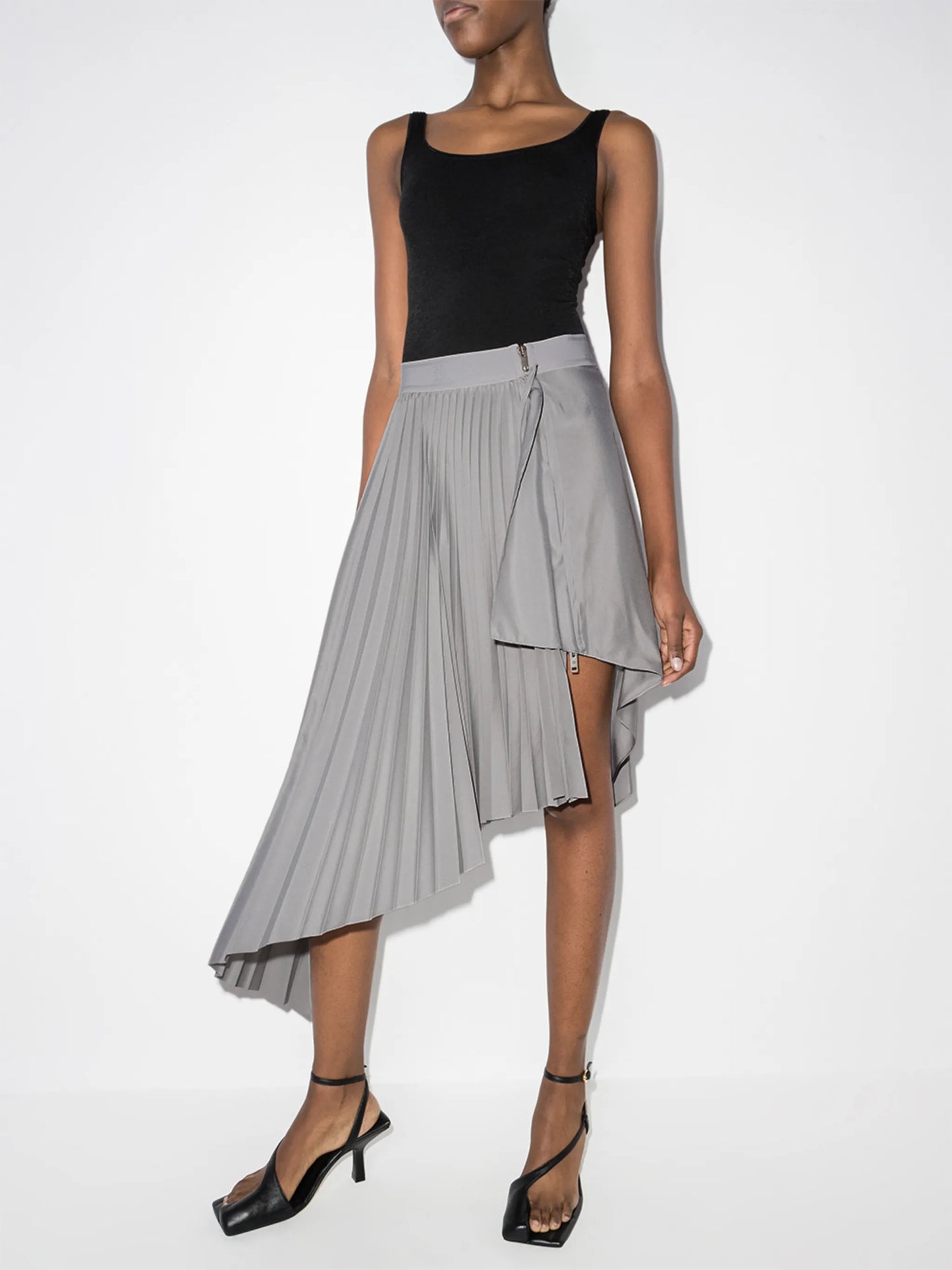 asymmetric pleated skirt