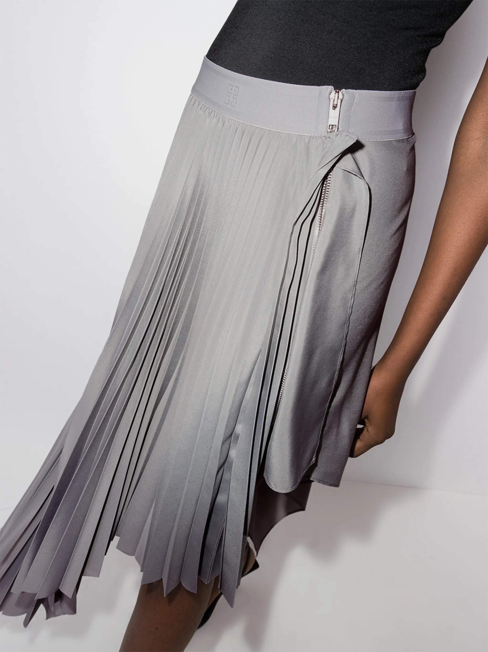 asymmetric pleated skirt