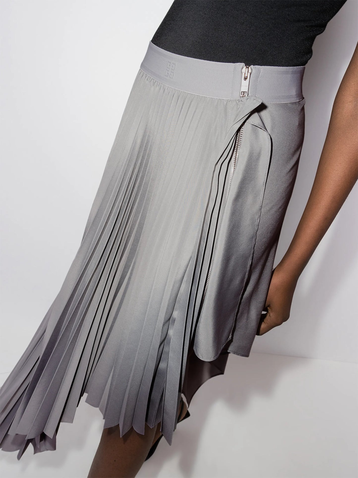 asymmetric pleated skirt