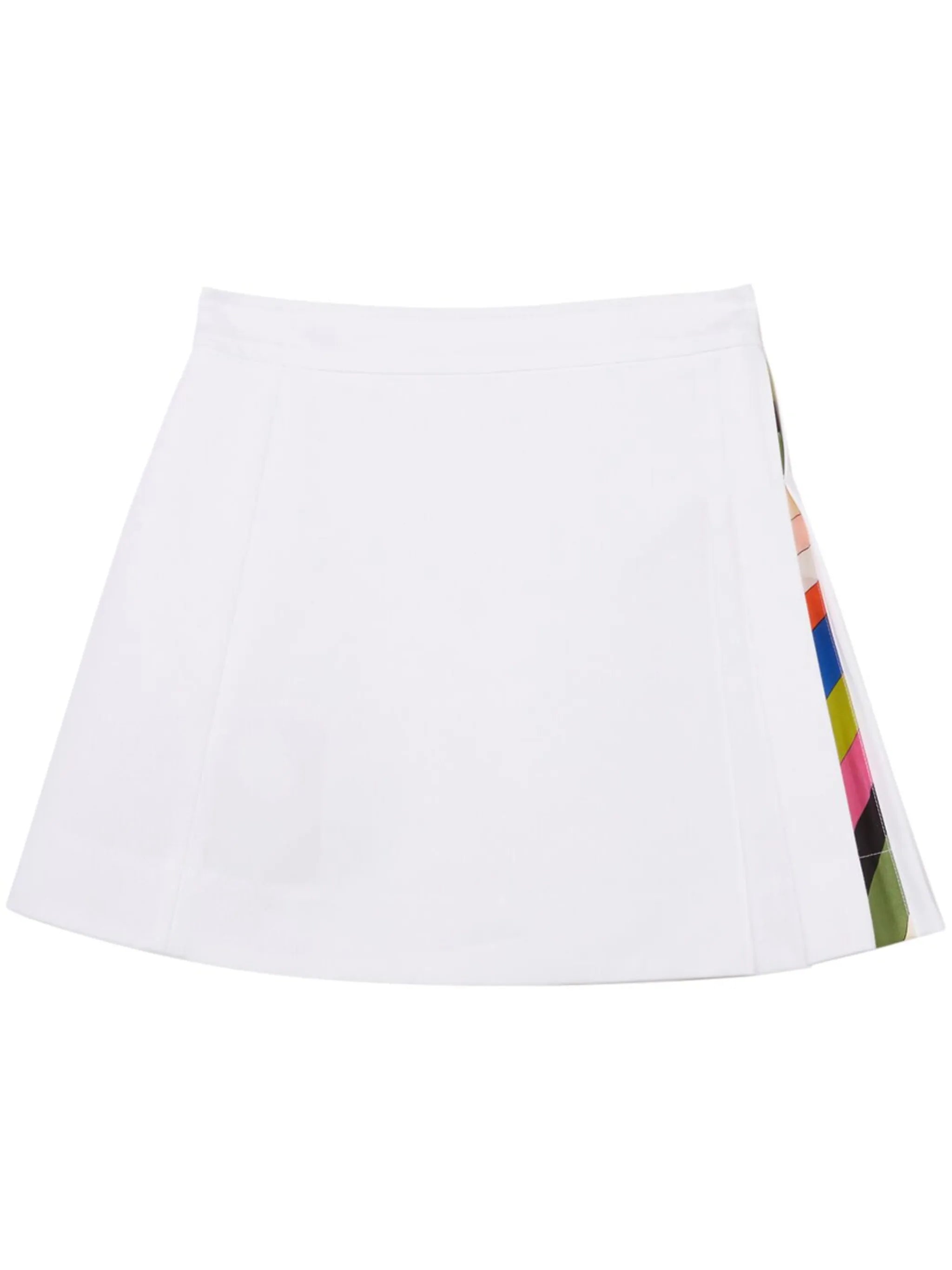 print-detail pleated skirt