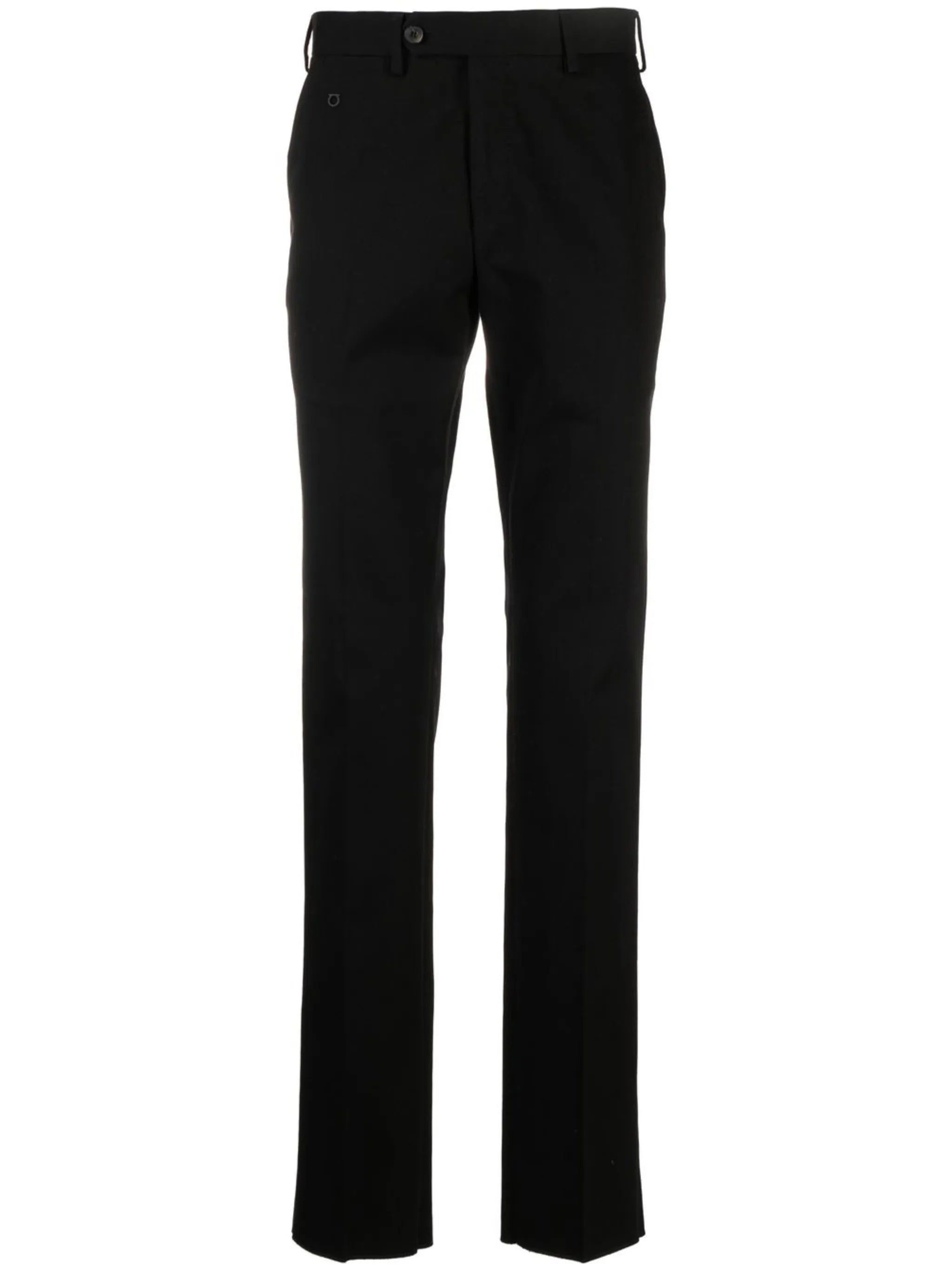 straight-leg cotton trousers
