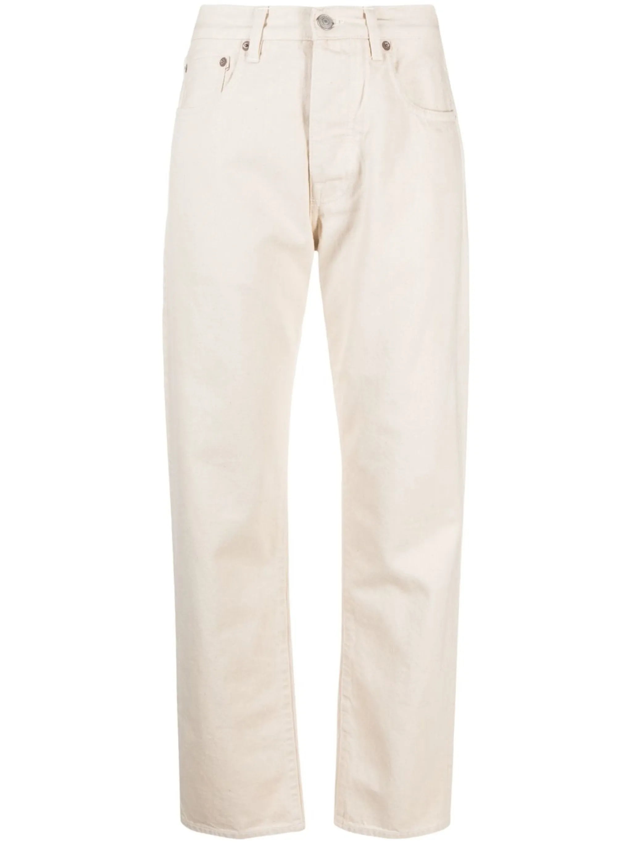 straight-leg denim trousers