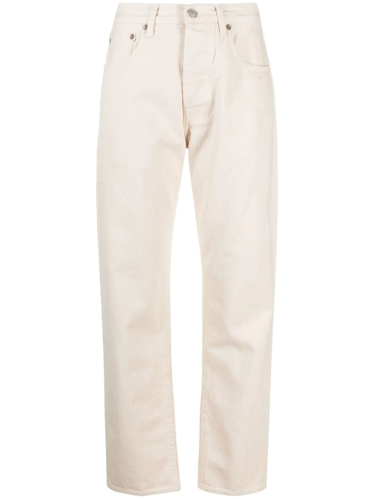 straight-leg denim trousers
