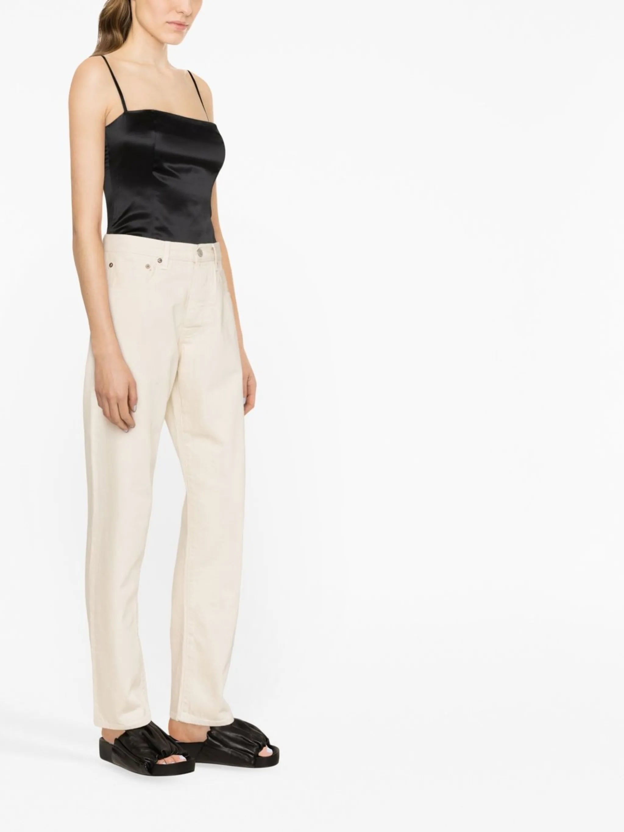straight-leg denim trousers