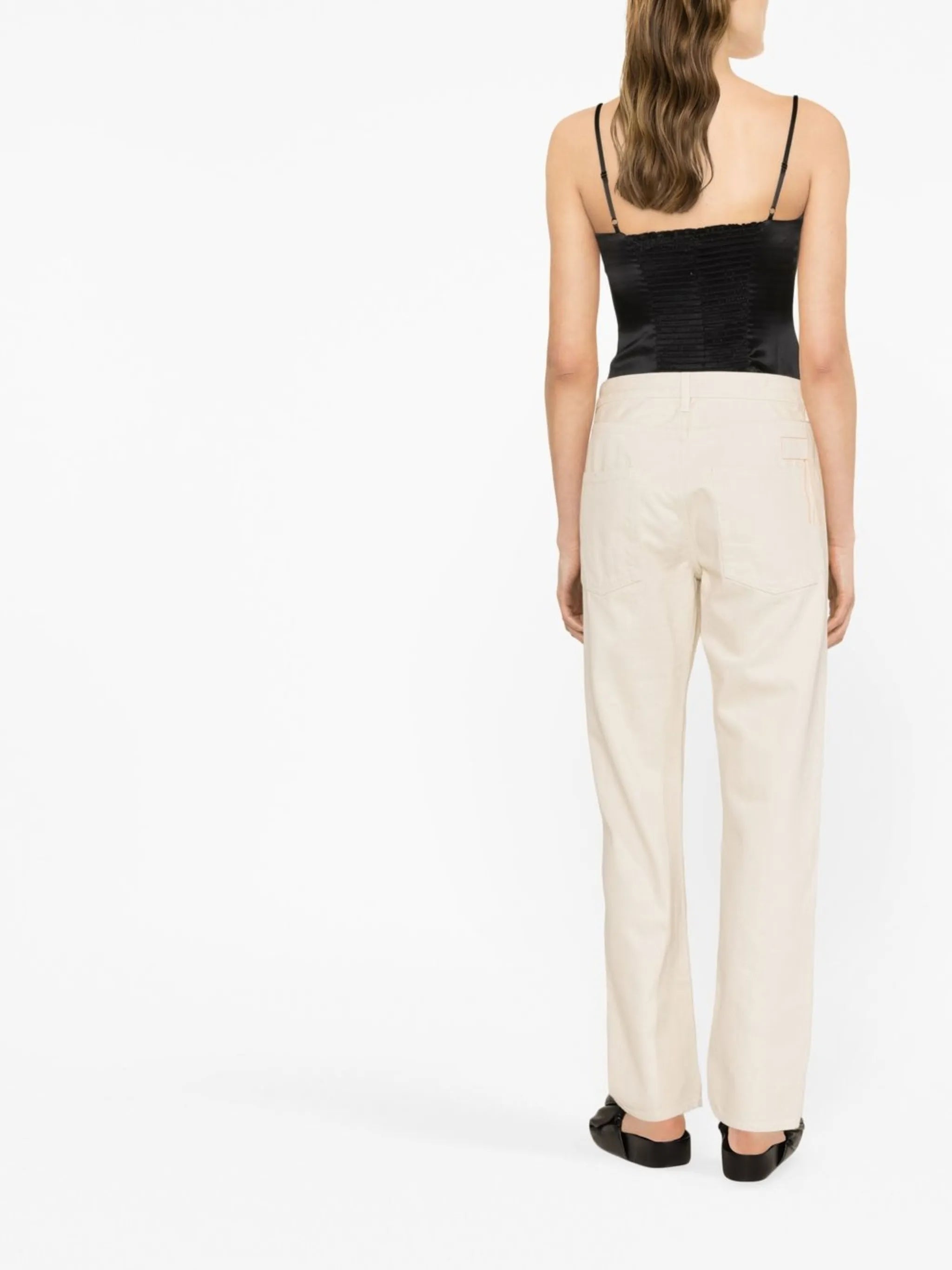 straight-leg denim trousers