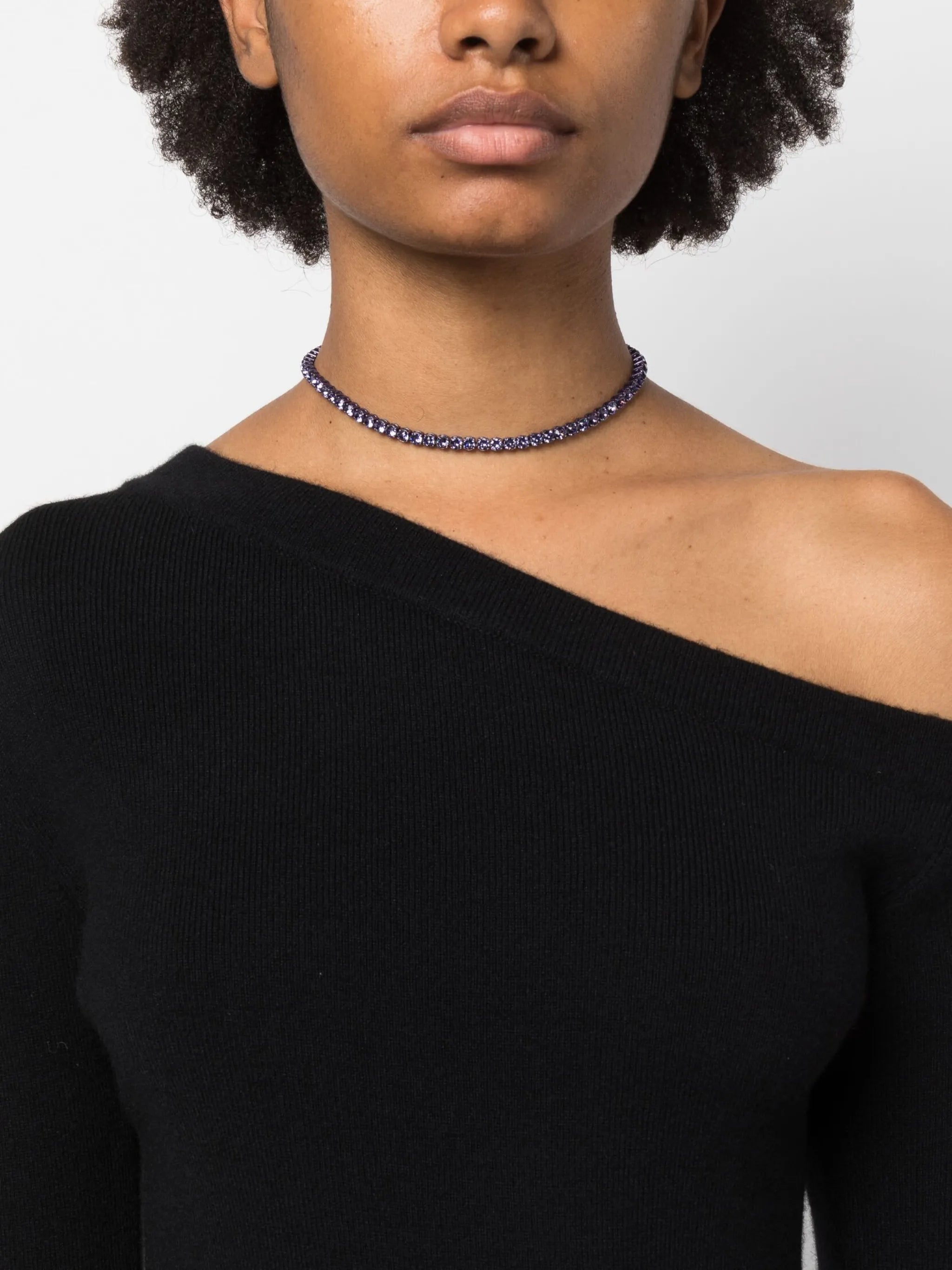 crystal tennis necklace