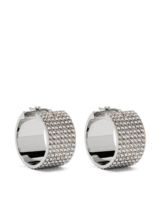 crystal-embellished hoop earrings