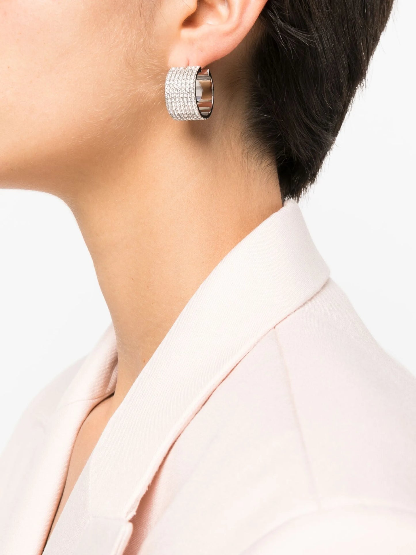crystal-embellished hoop earrings