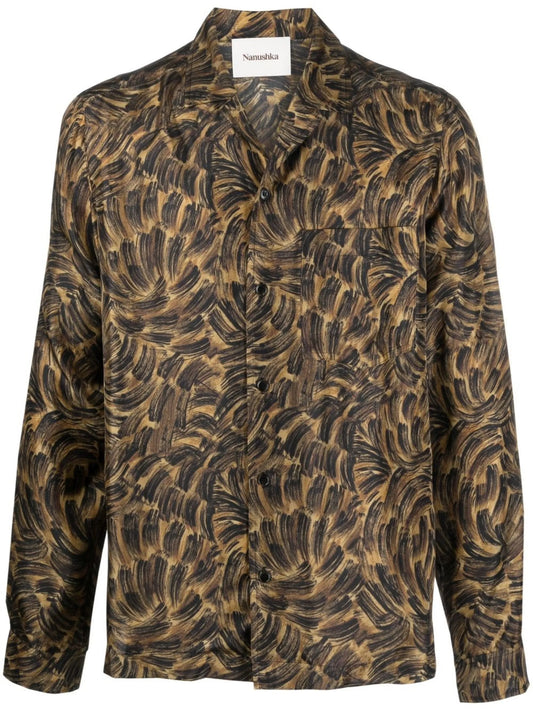 Bodil animal-print silk shirt