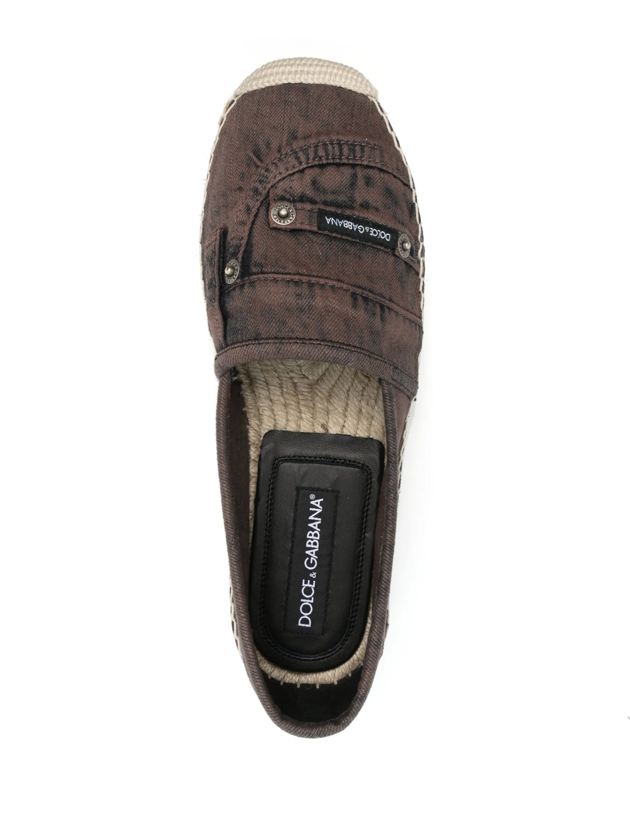 logo-patch denim espadrilles