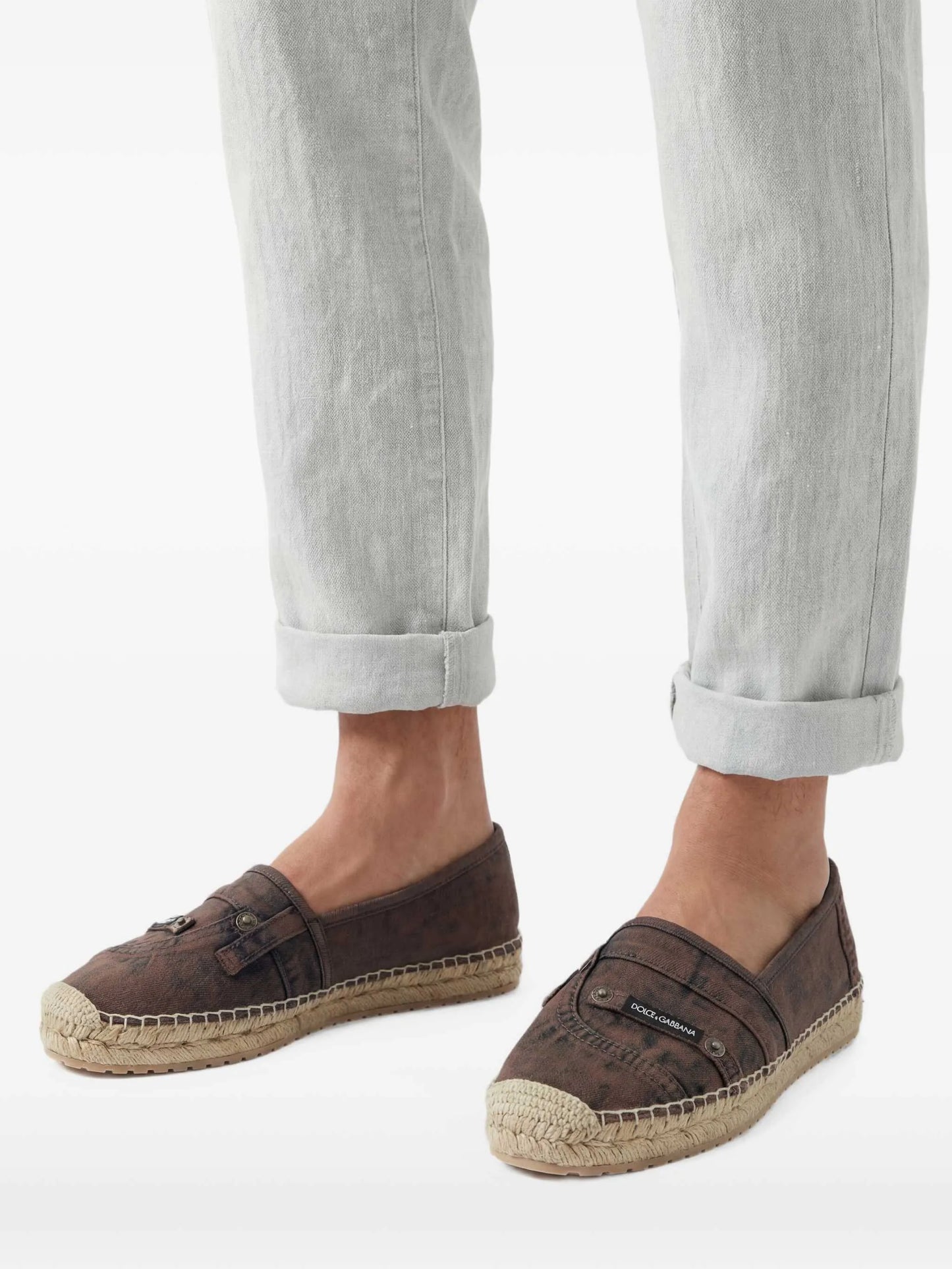 logo-patch denim espadrilles
