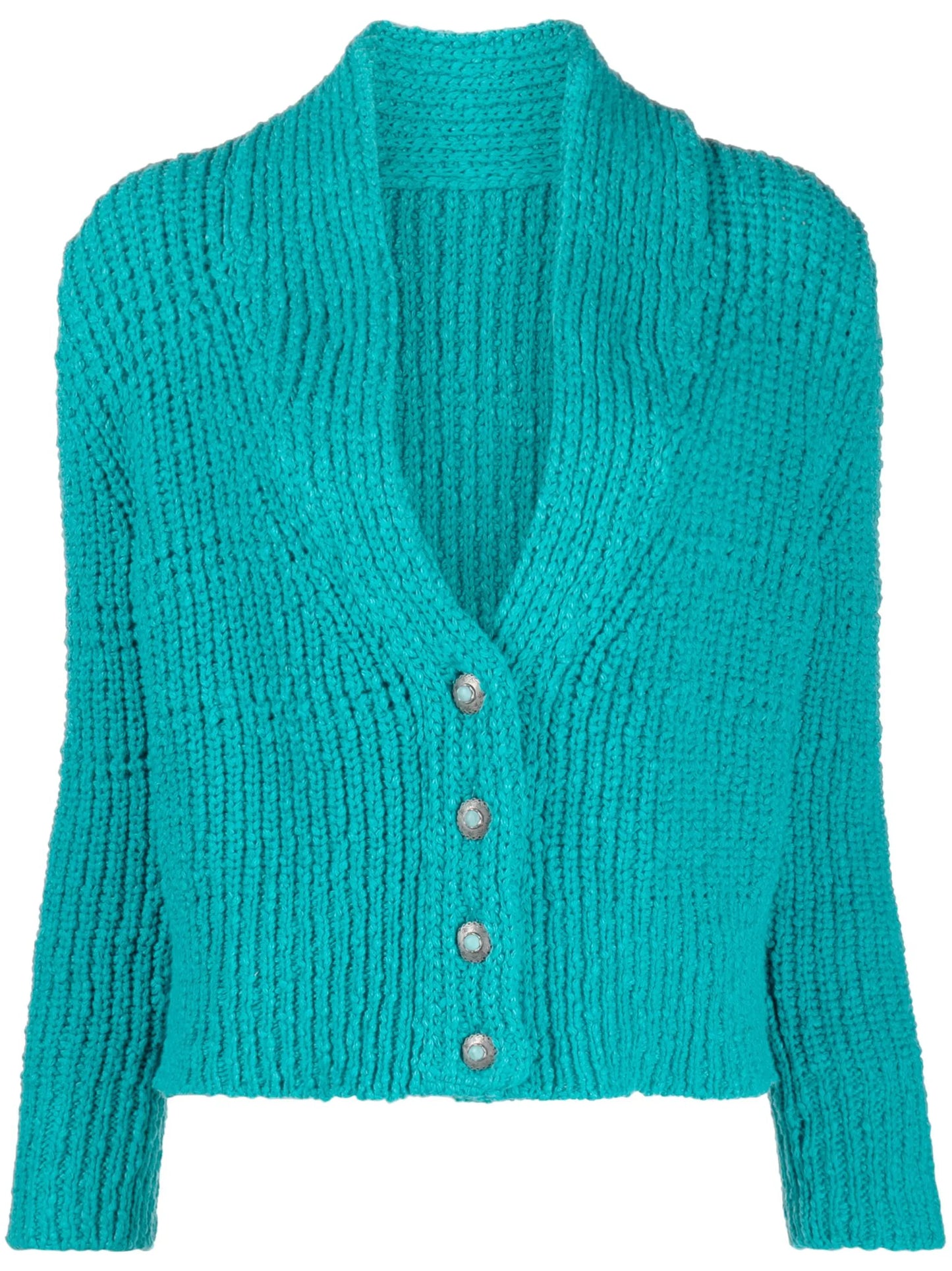 V-neck cropped cotton cardigan