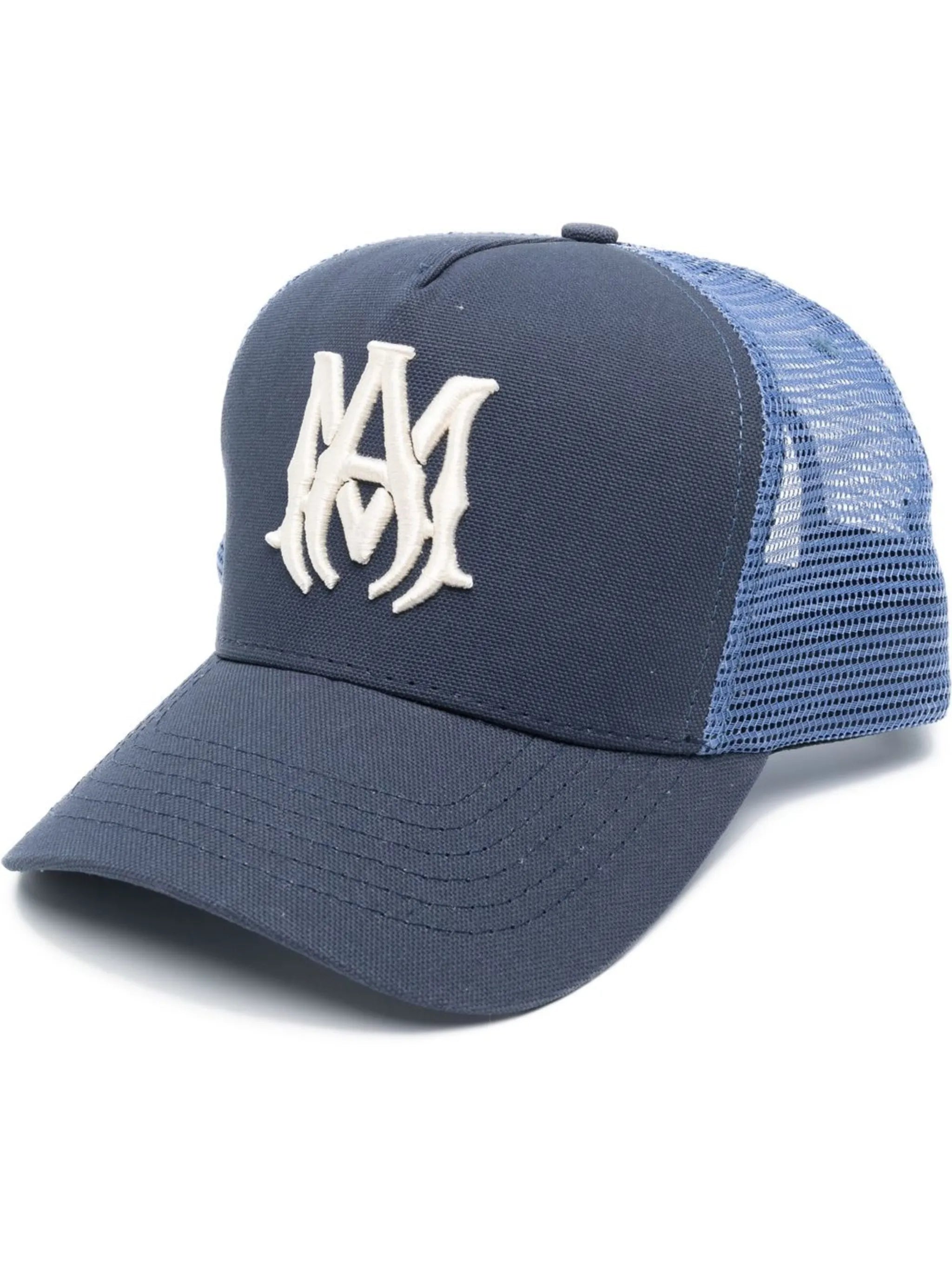 embroidered-logo mesh-panel cap