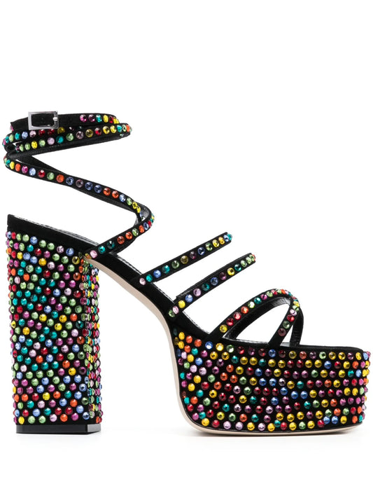 130mm crystal-embellished platform sandals