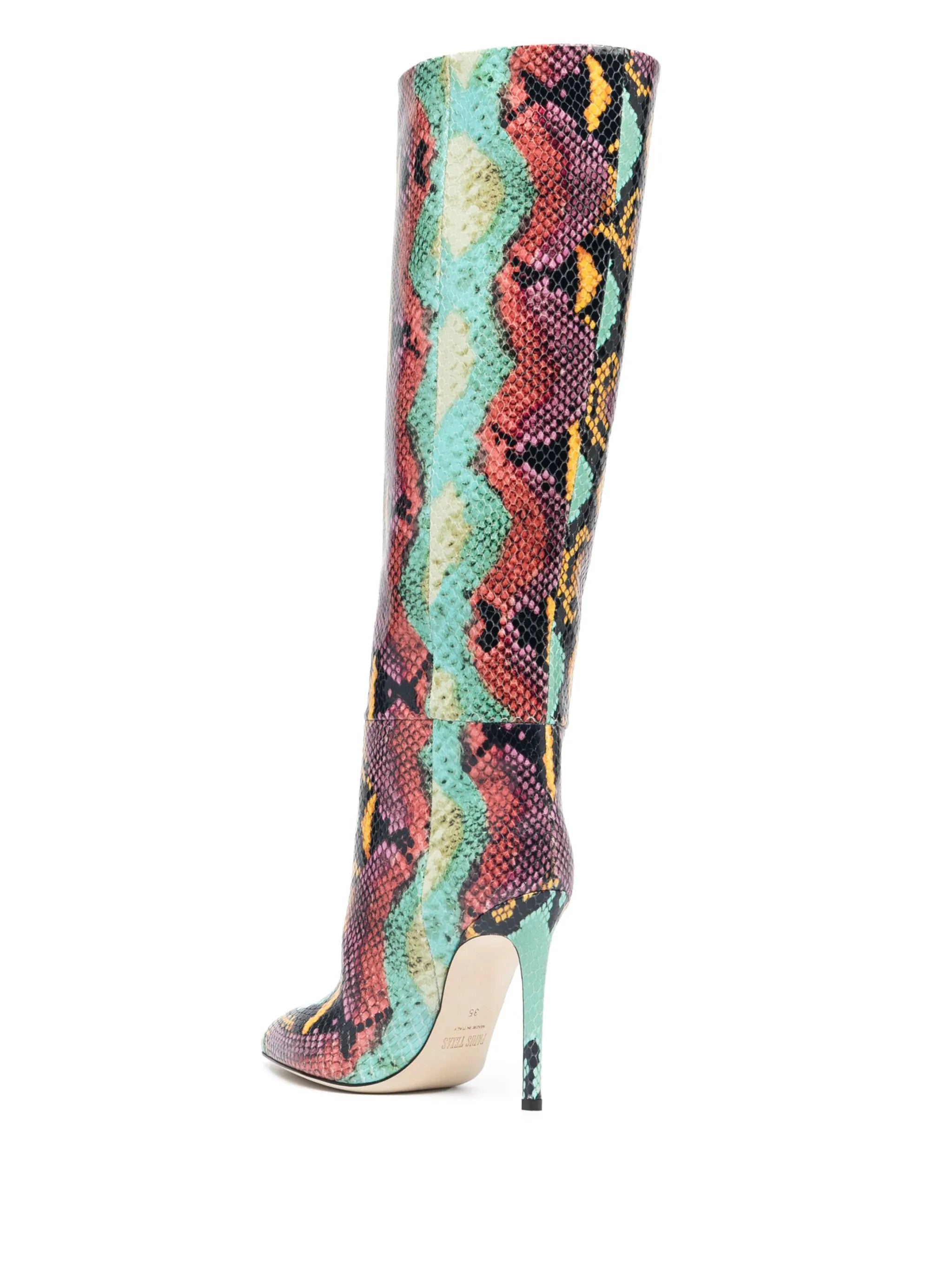 105mm crocodile-embossed knee boots