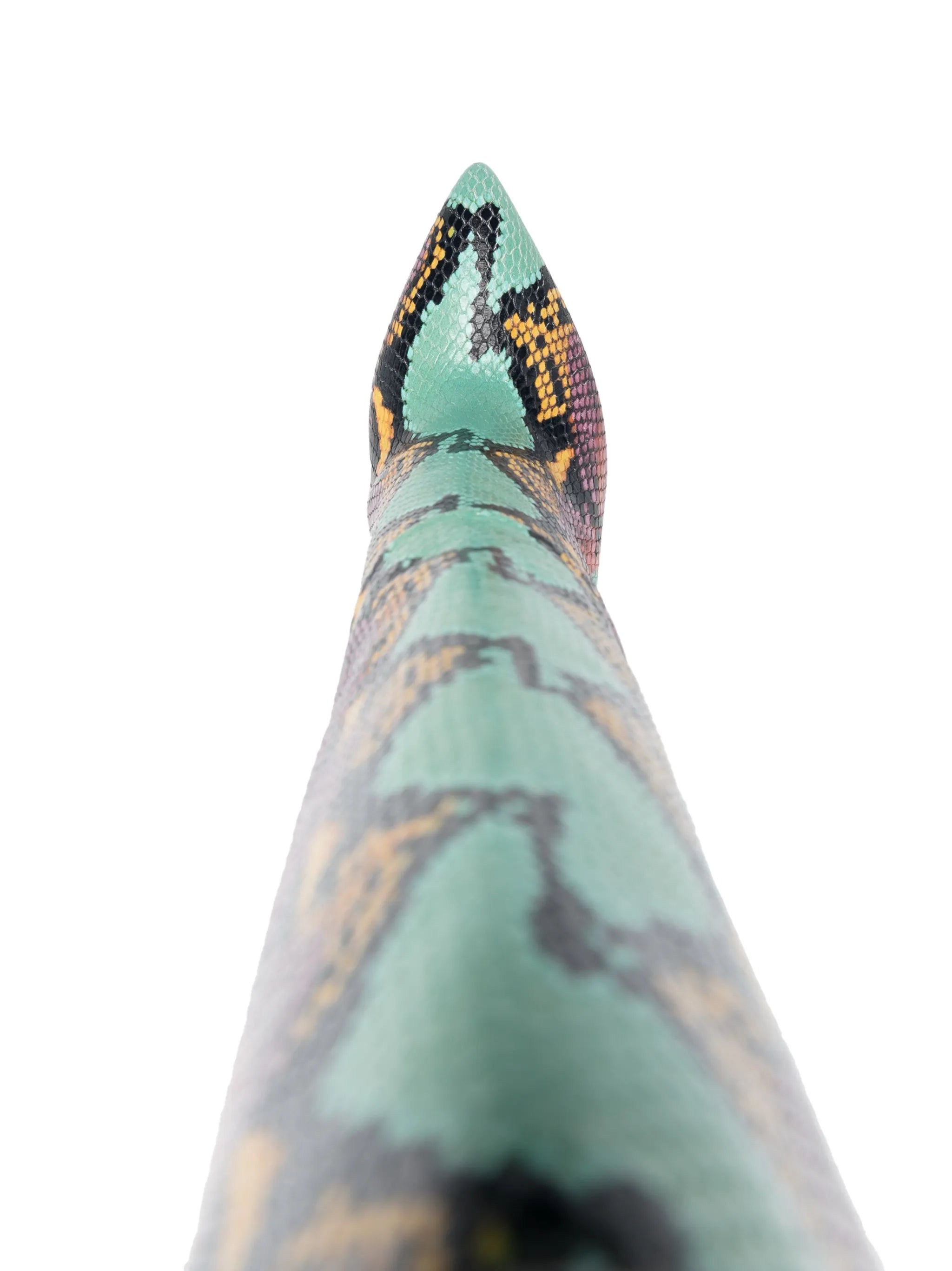 105mm crocodile-embossed knee boots