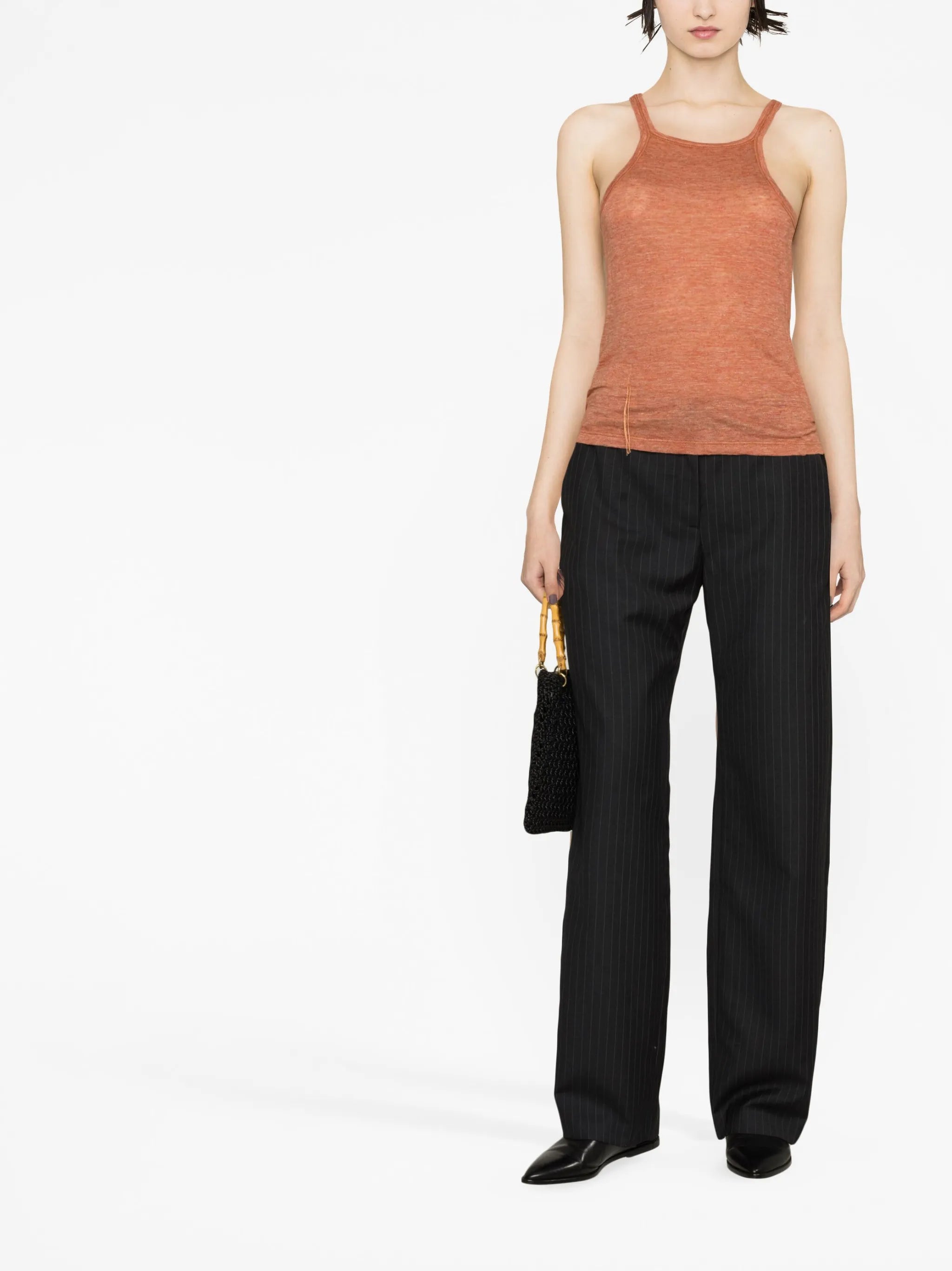 U-neck linen tank top