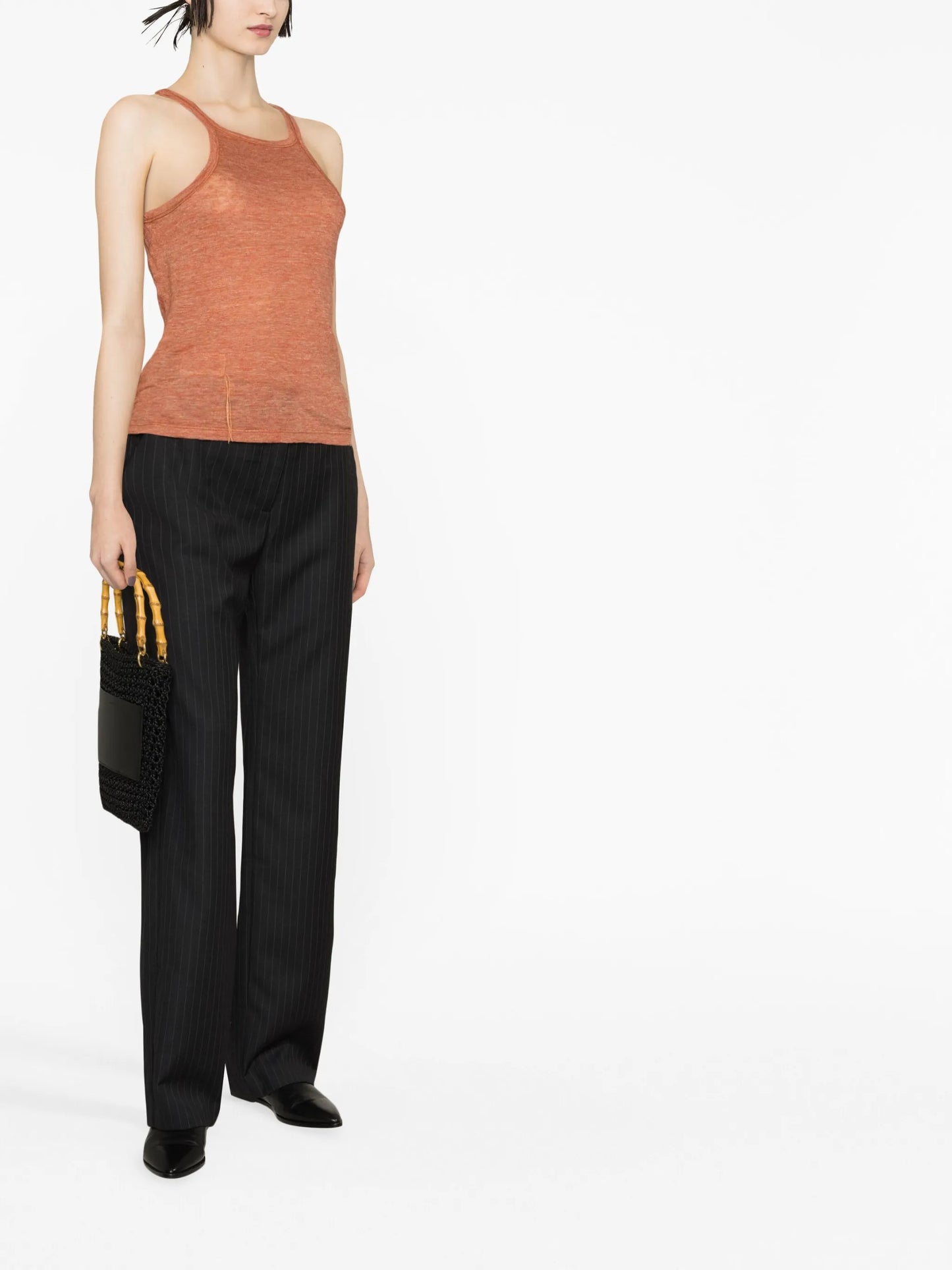 U-neck linen tank top