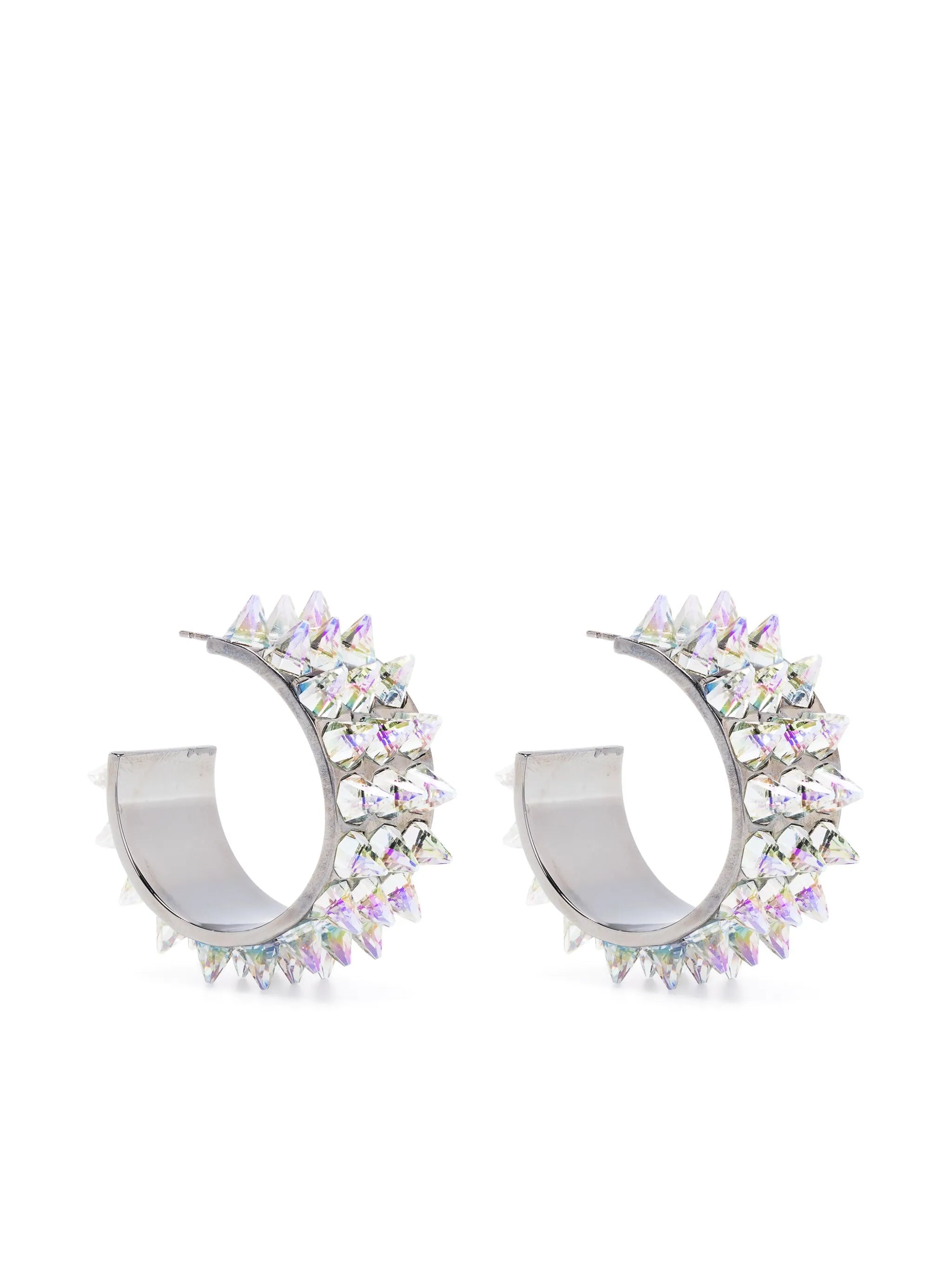 Karma crystal-embellished hoop earrings