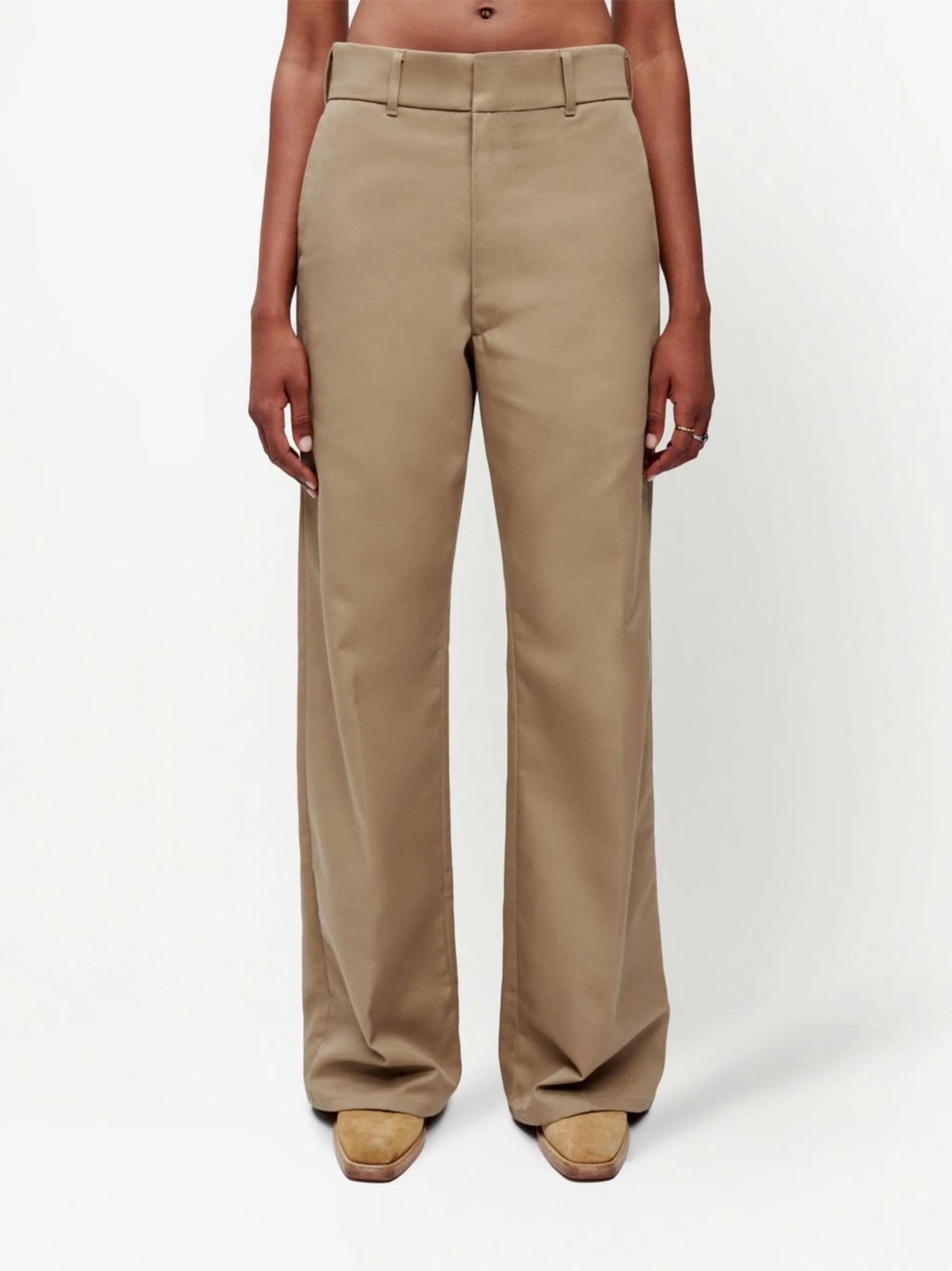 wide leg low-rise trousers