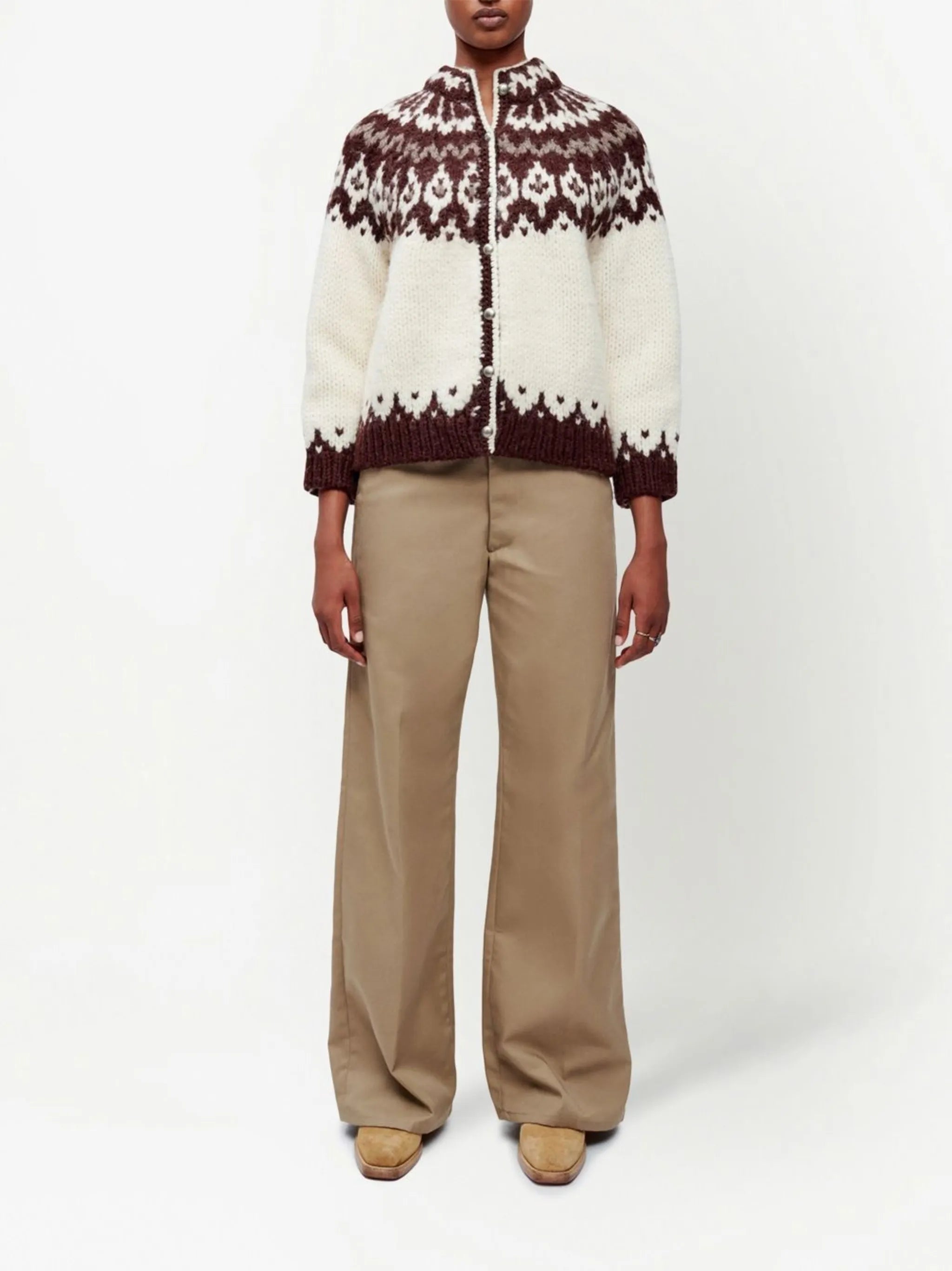 wide leg low-rise trousers