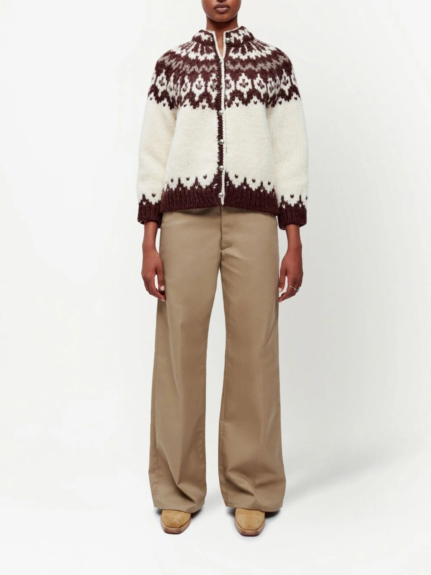 wide leg low-rise trousers