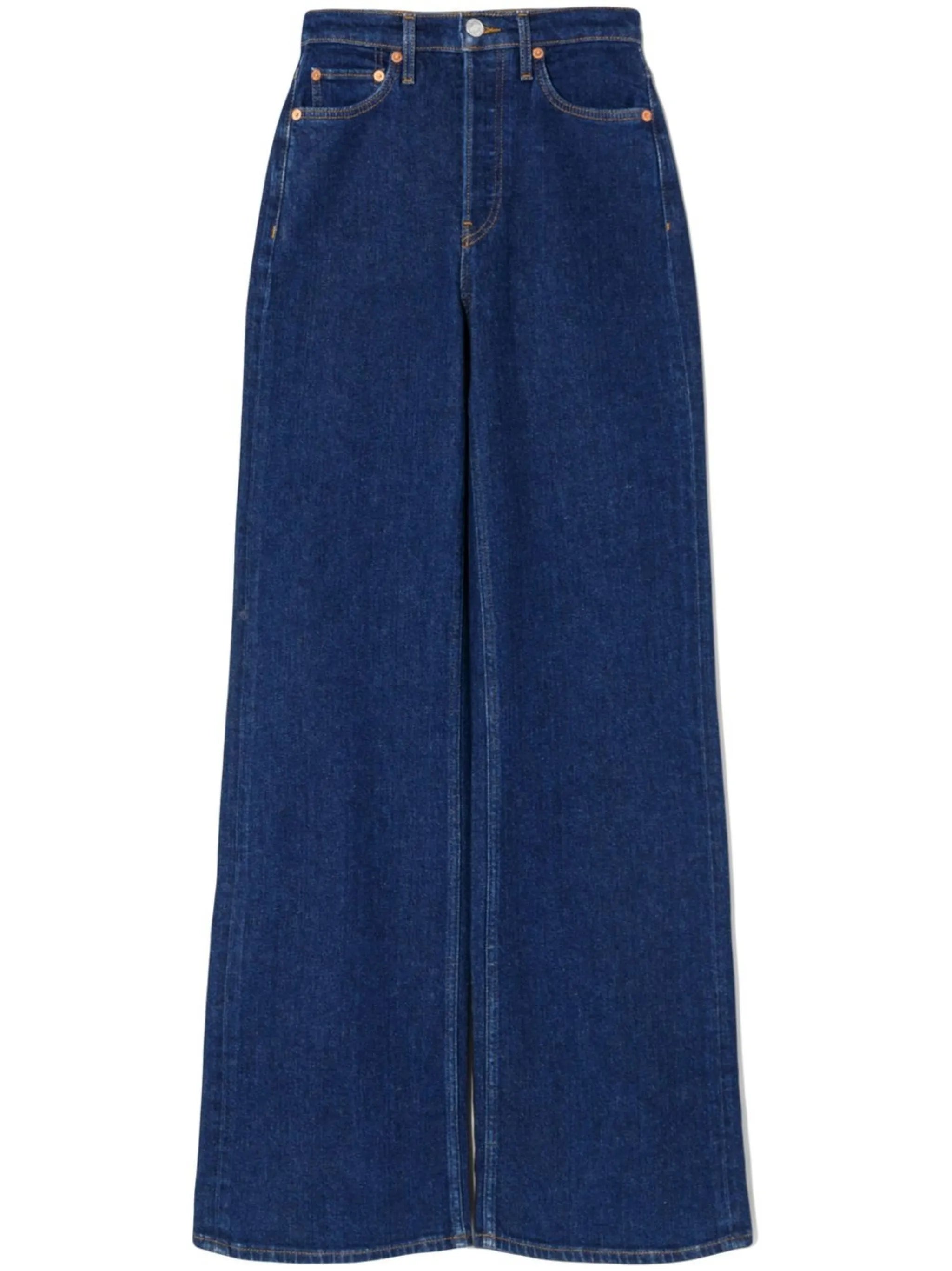 high-waisted wide-leg jeans