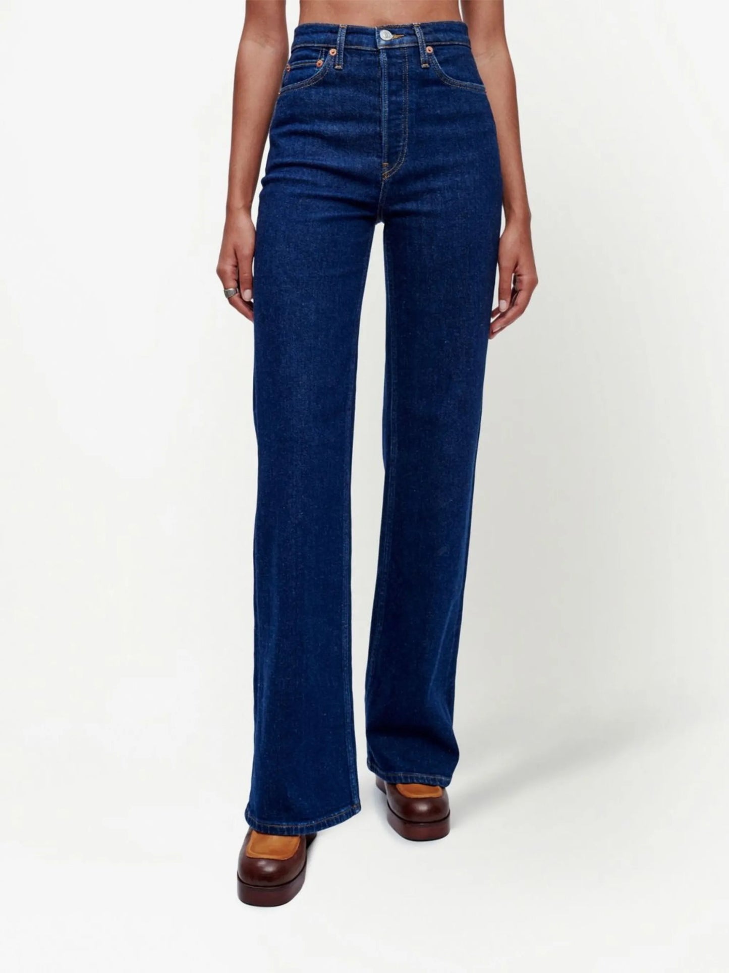 high-waisted wide-leg jeans