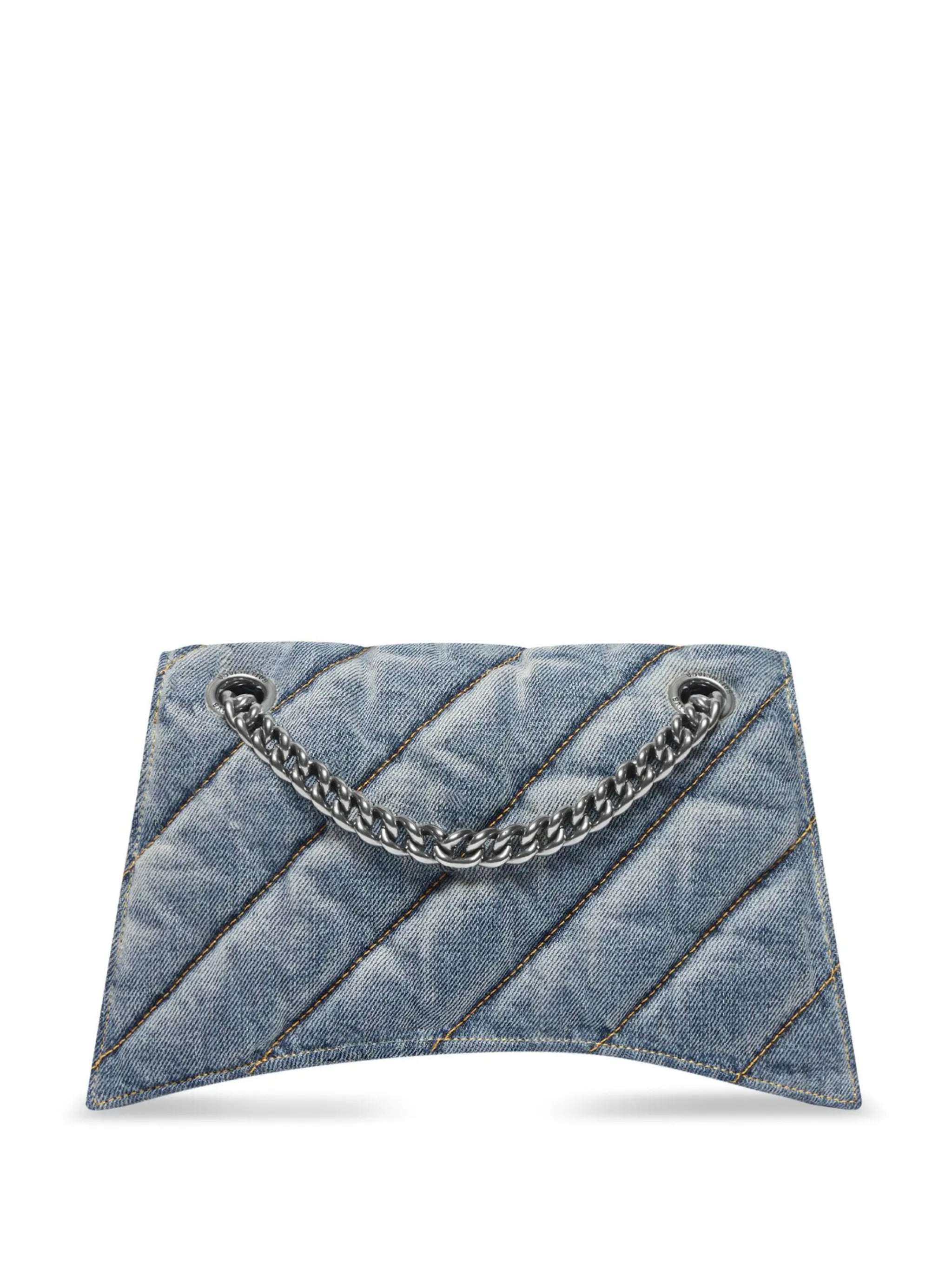 Crush denim shoulder bag