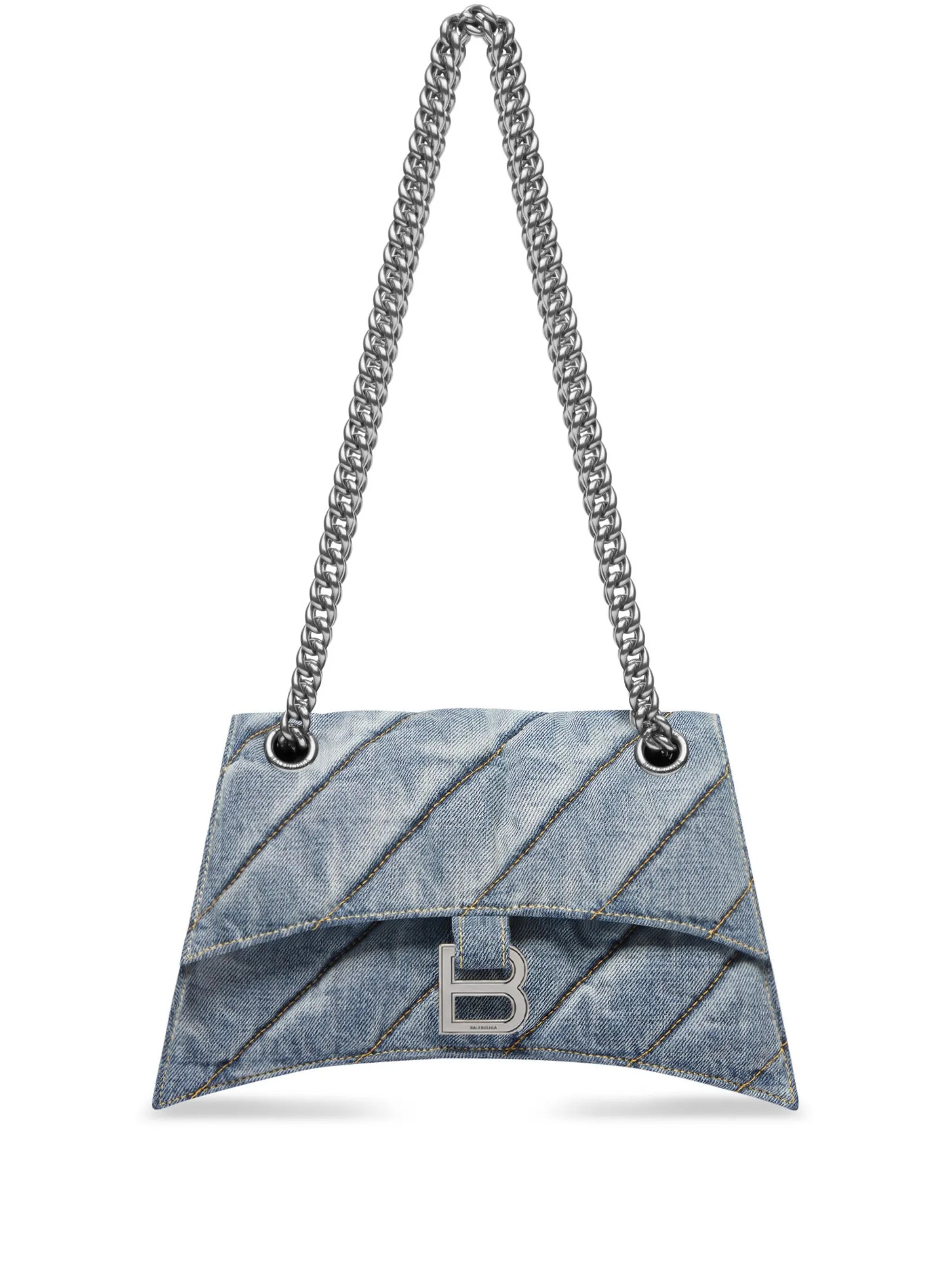 Crush denim shoulder bag