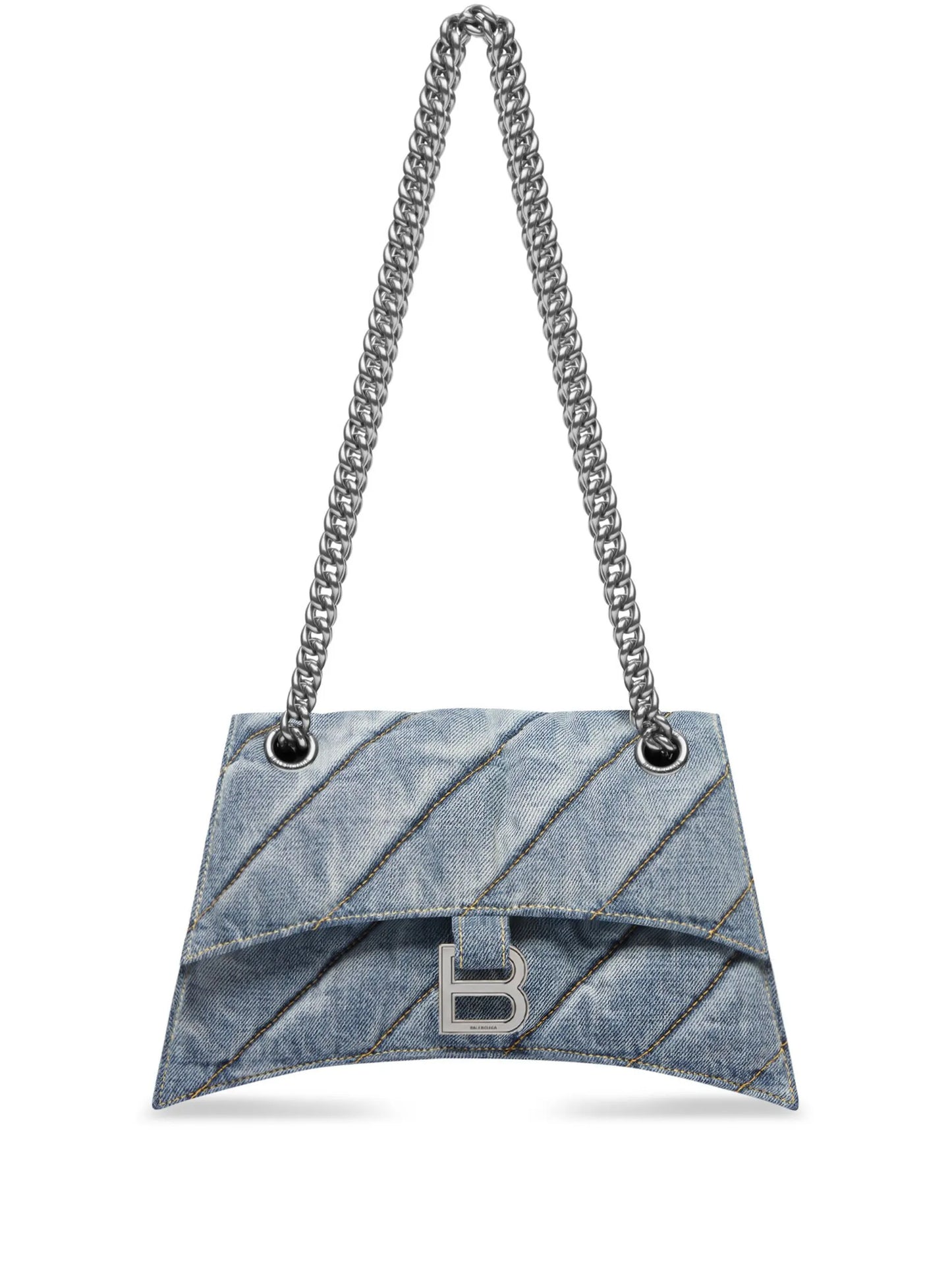Crush denim shoulder bag
