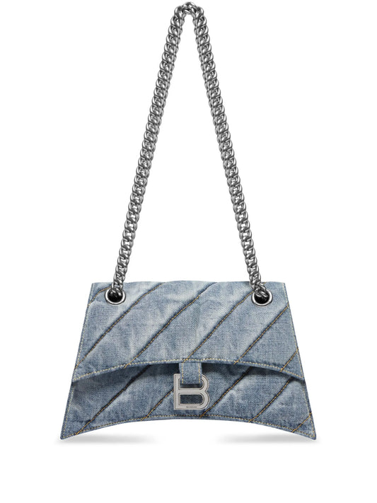 Crush denim shoulder bag