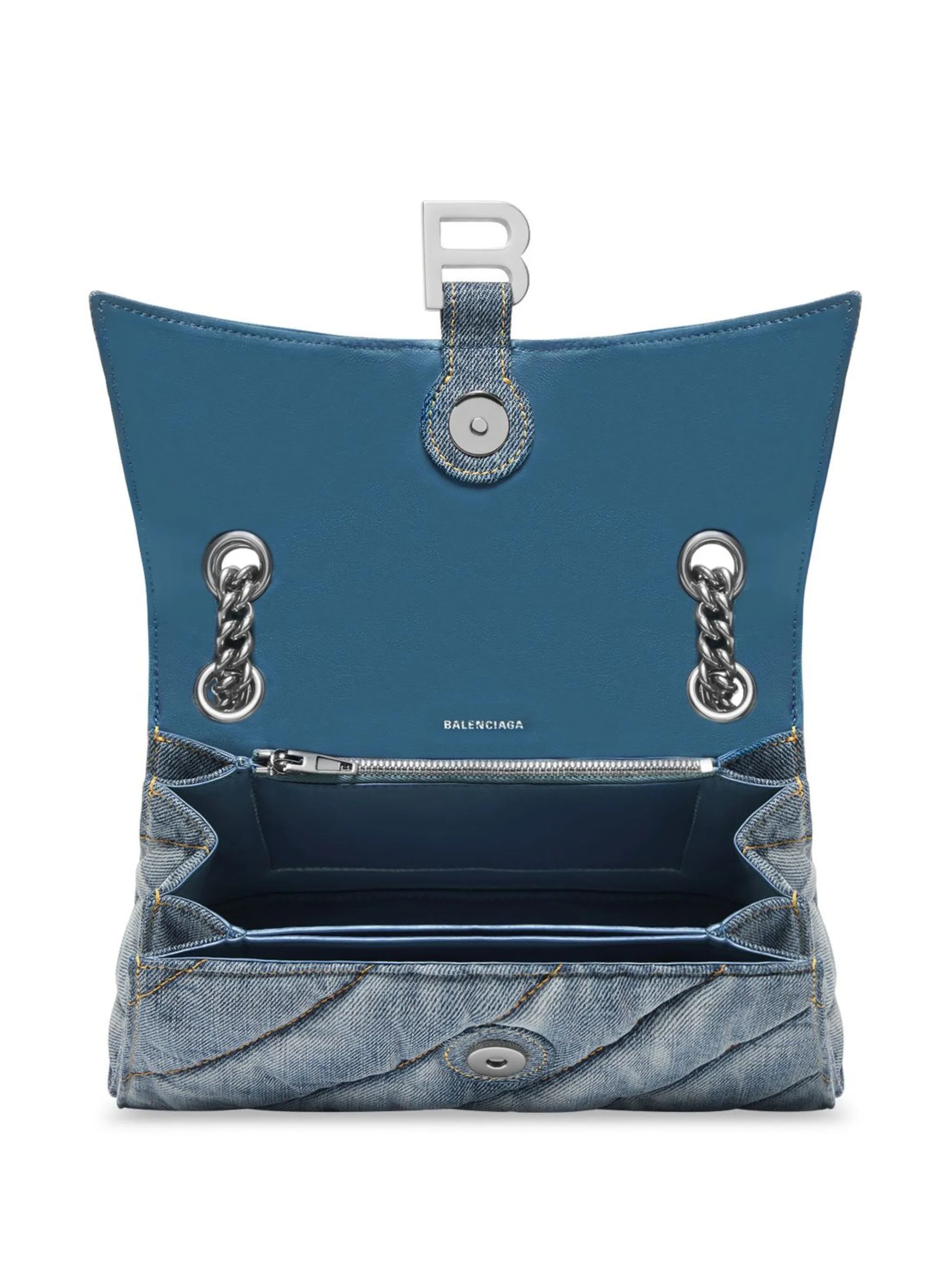 Crush denim shoulder bag