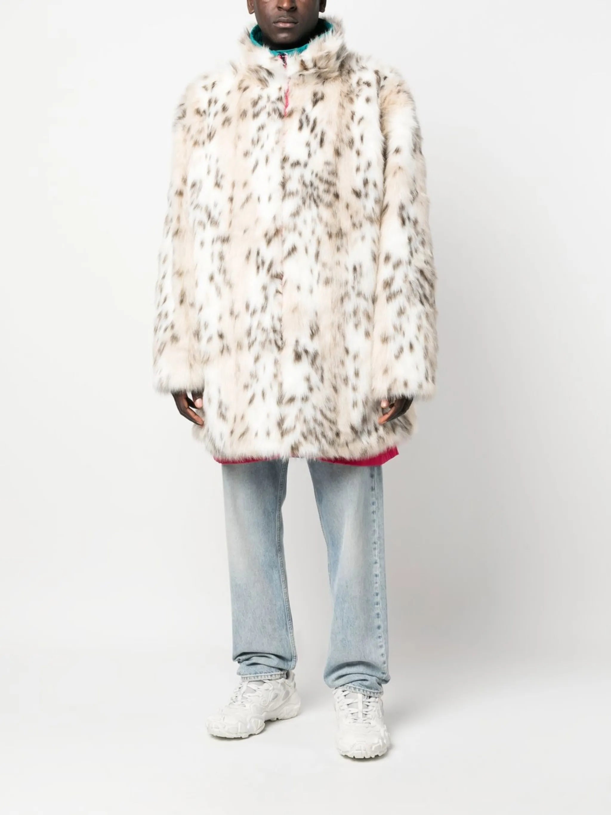 colour-block reversible coat