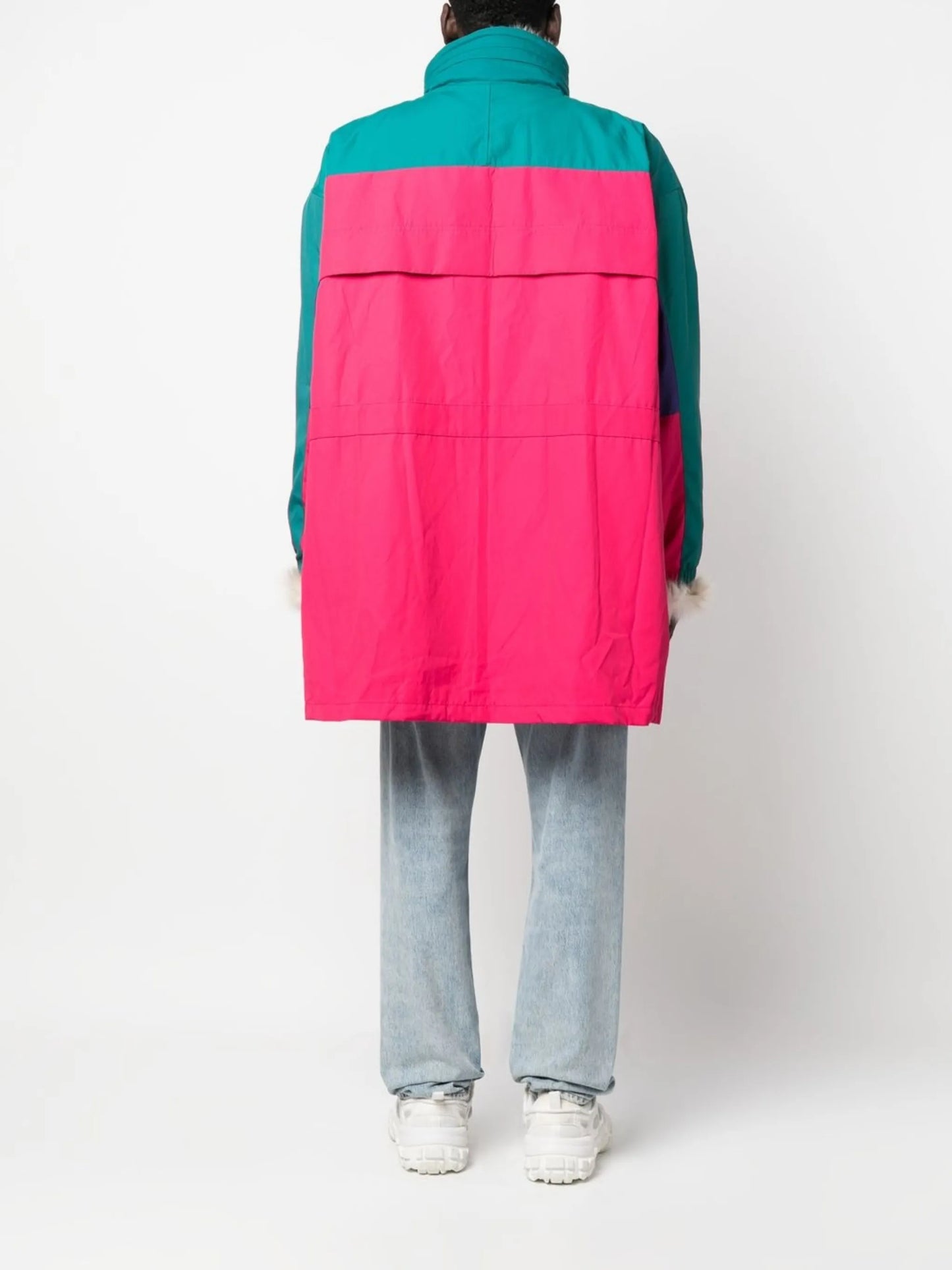 colour-block reversible coat