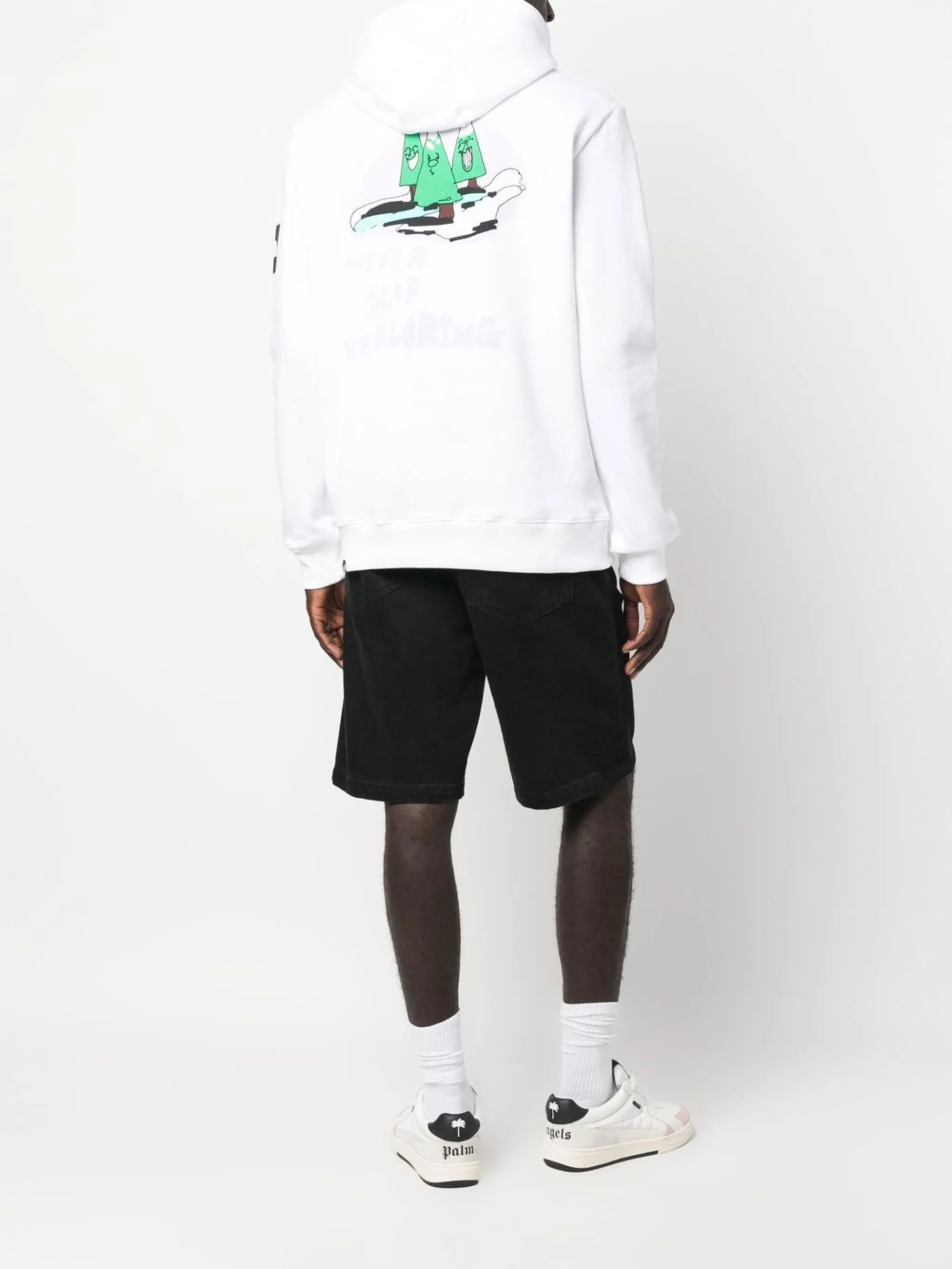 logo patch cotton hoodie