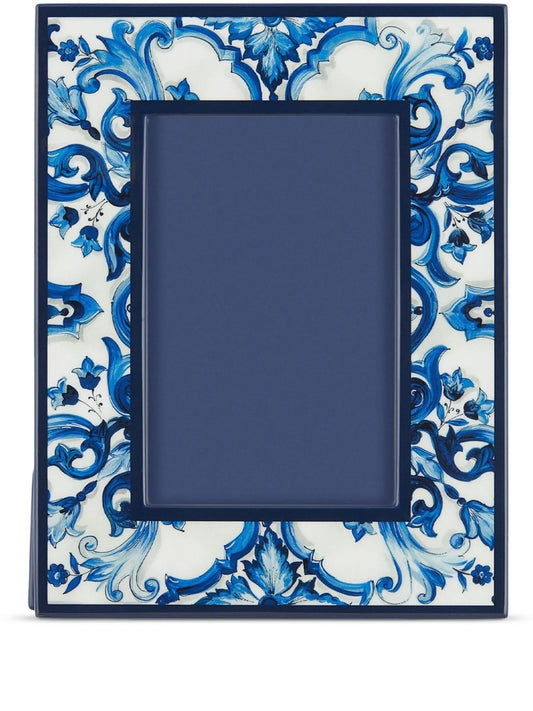 Majolica-print photo frame