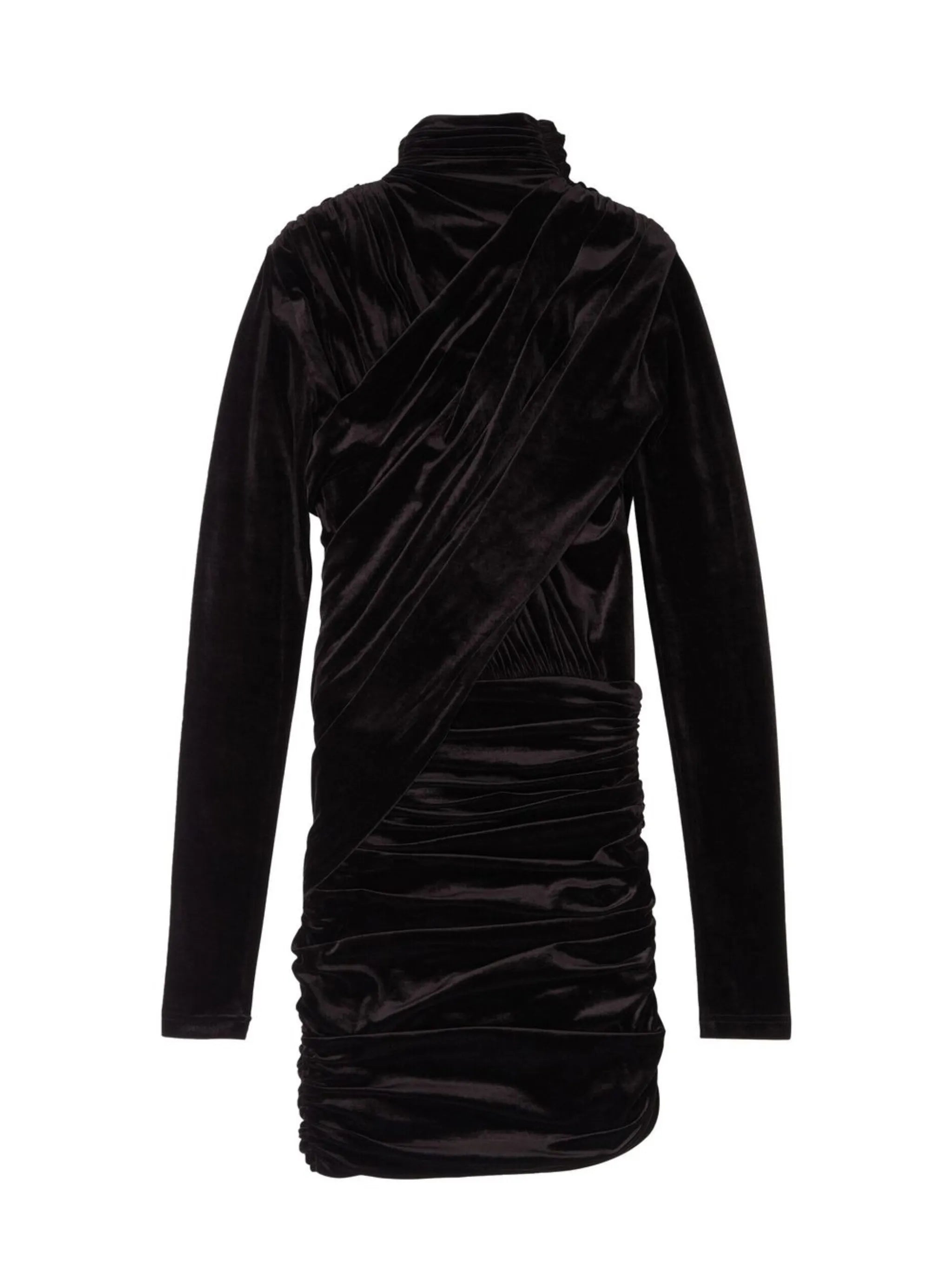 velvet long-sleeve mini dress