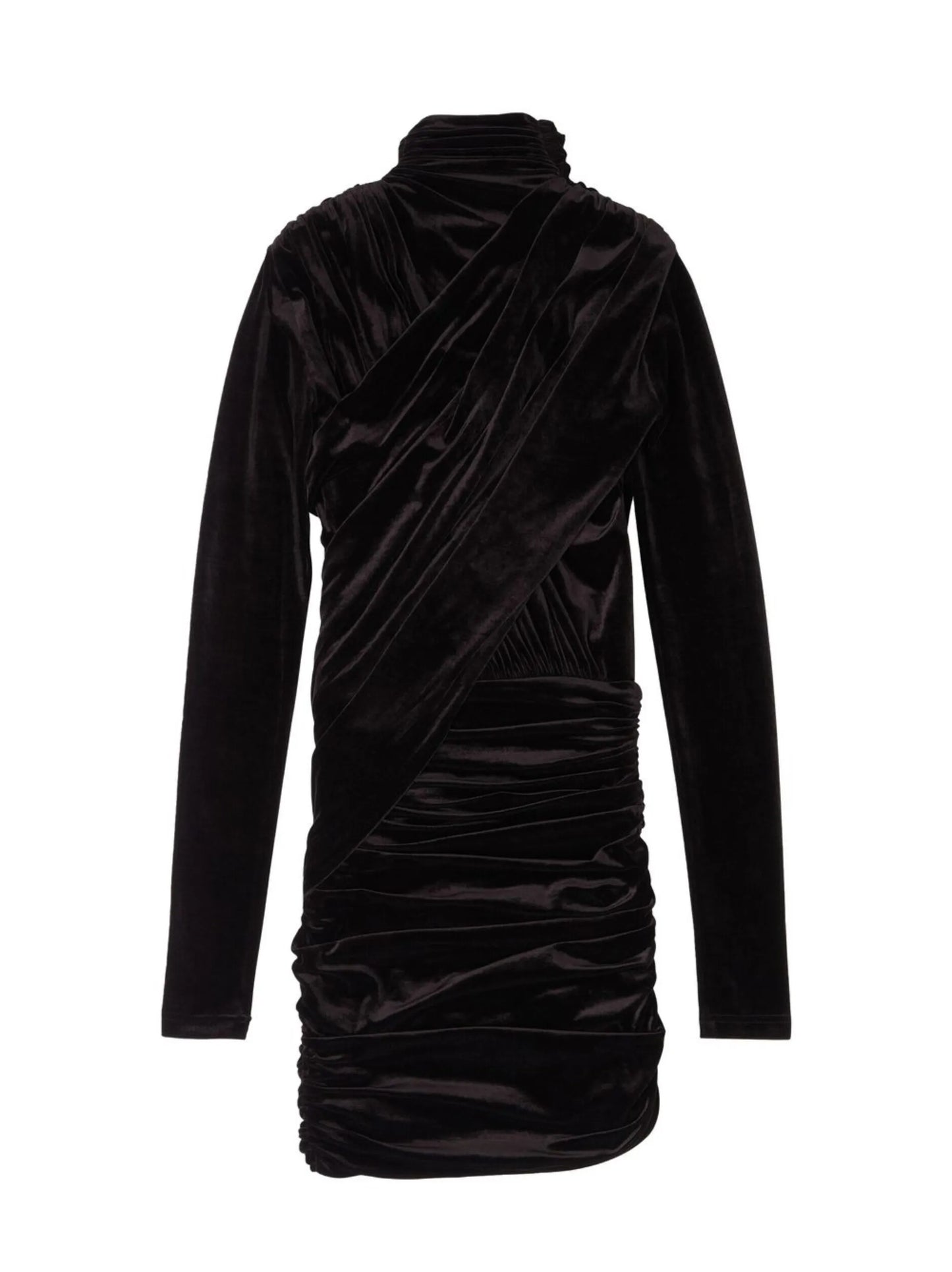 velvet long-sleeve mini dress