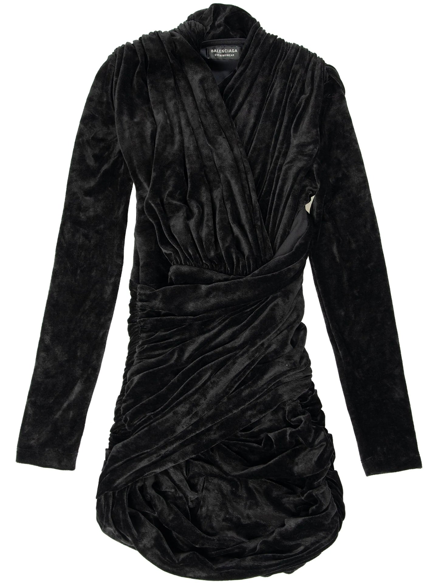 velvet long-sleeve mini dress